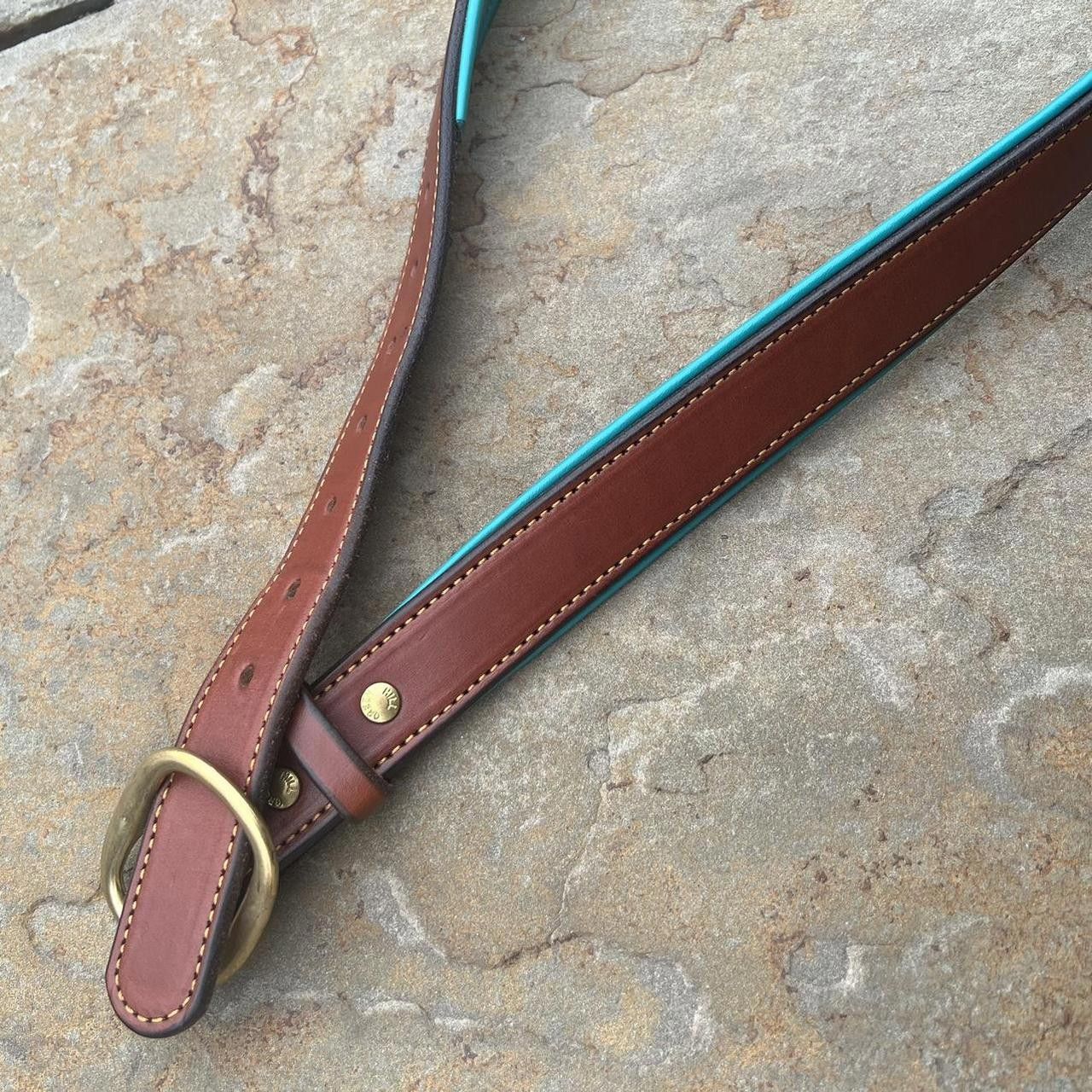 Other Y2K Brown + Teal Leather Belt Size ONE SIZE - 2 Thumbnail