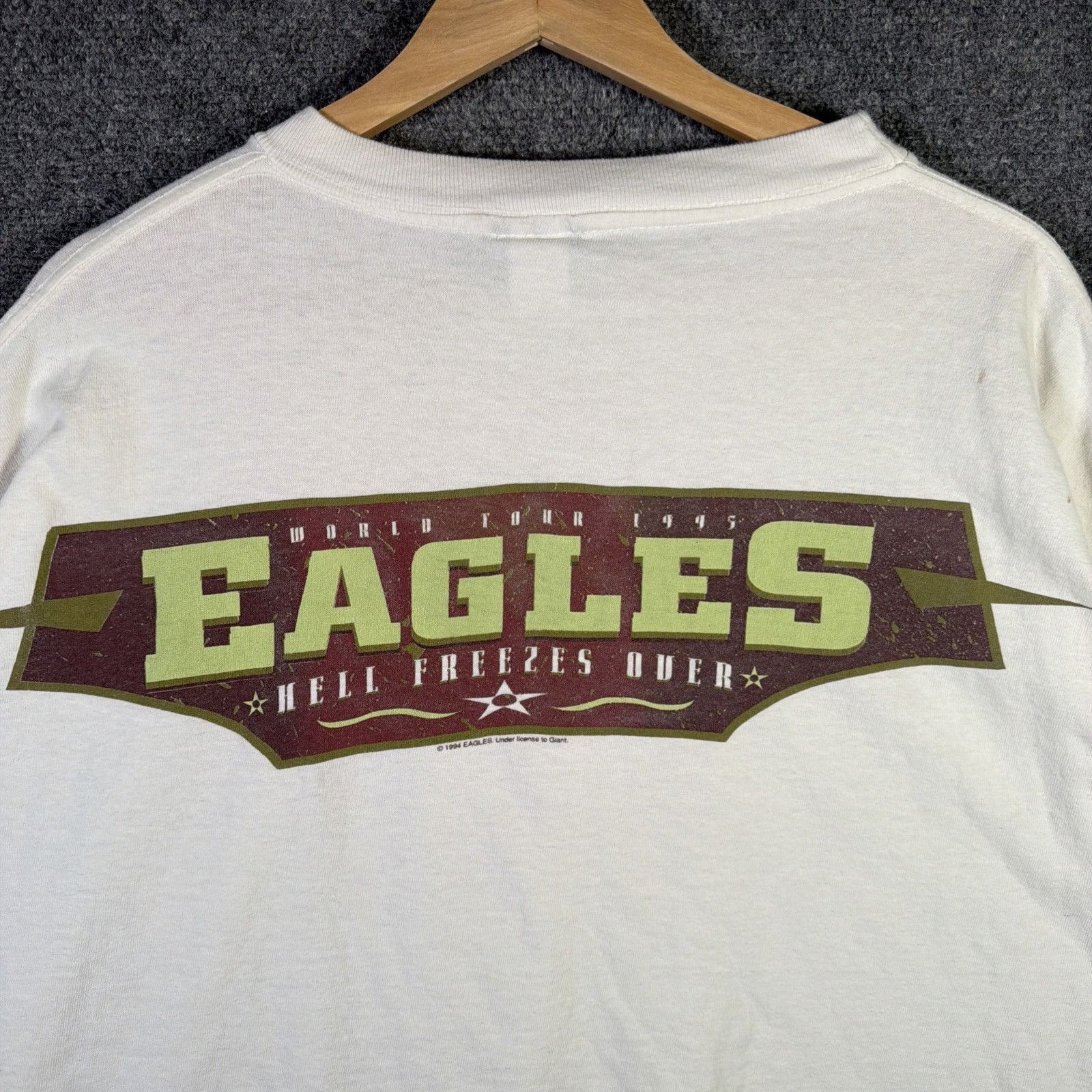 Band Tees Vintage Eagles Shirt Mens 2XL White 90s Hell Freezes Over Size US XXL / EU 58 / 5 - 8 Thumbnail