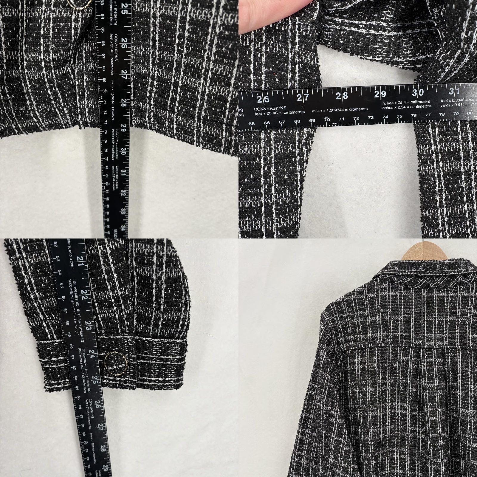Torrid Torrid Jacket Womens Plus Size 2X Black Plaid Tweed Button Front Shacket Size XXL / US 16-18 / IT 52-54 - 8 Thumbnail