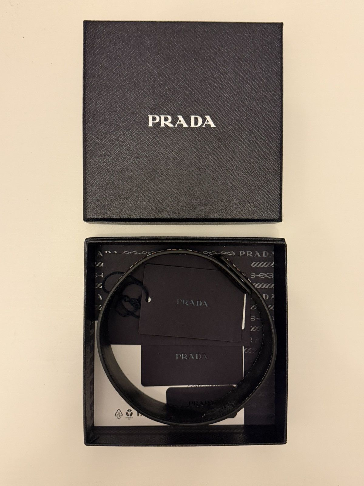 Prada Prada Choker Necklace Vitello Pattern Leather Size M Size ONE SIZE - 7 Thumbnail