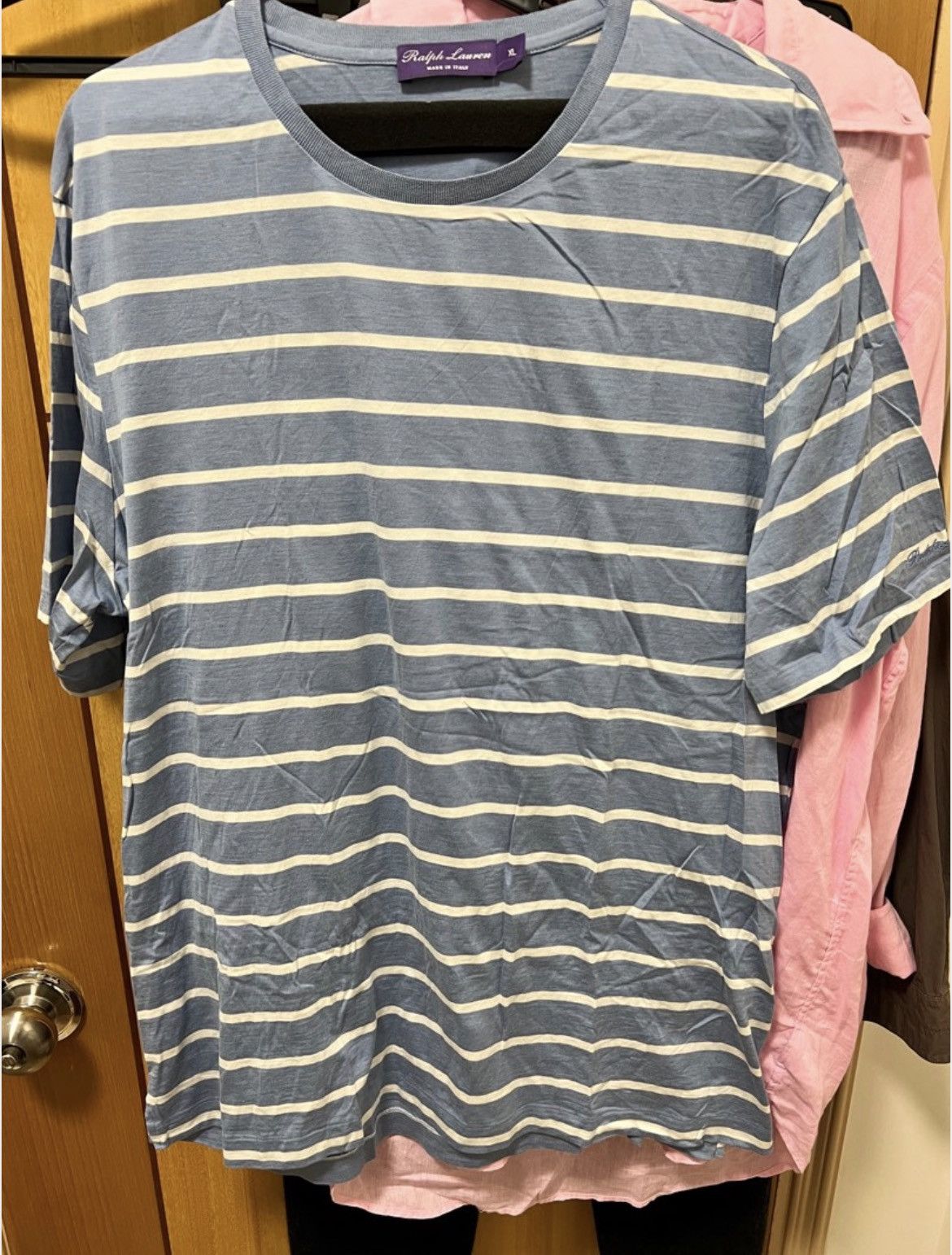Ralph Lauren Purple Label Polo Ralph Lauren purple label blue stripe tee Size US XL / EU 56 / 4 - 1 Thumbnail