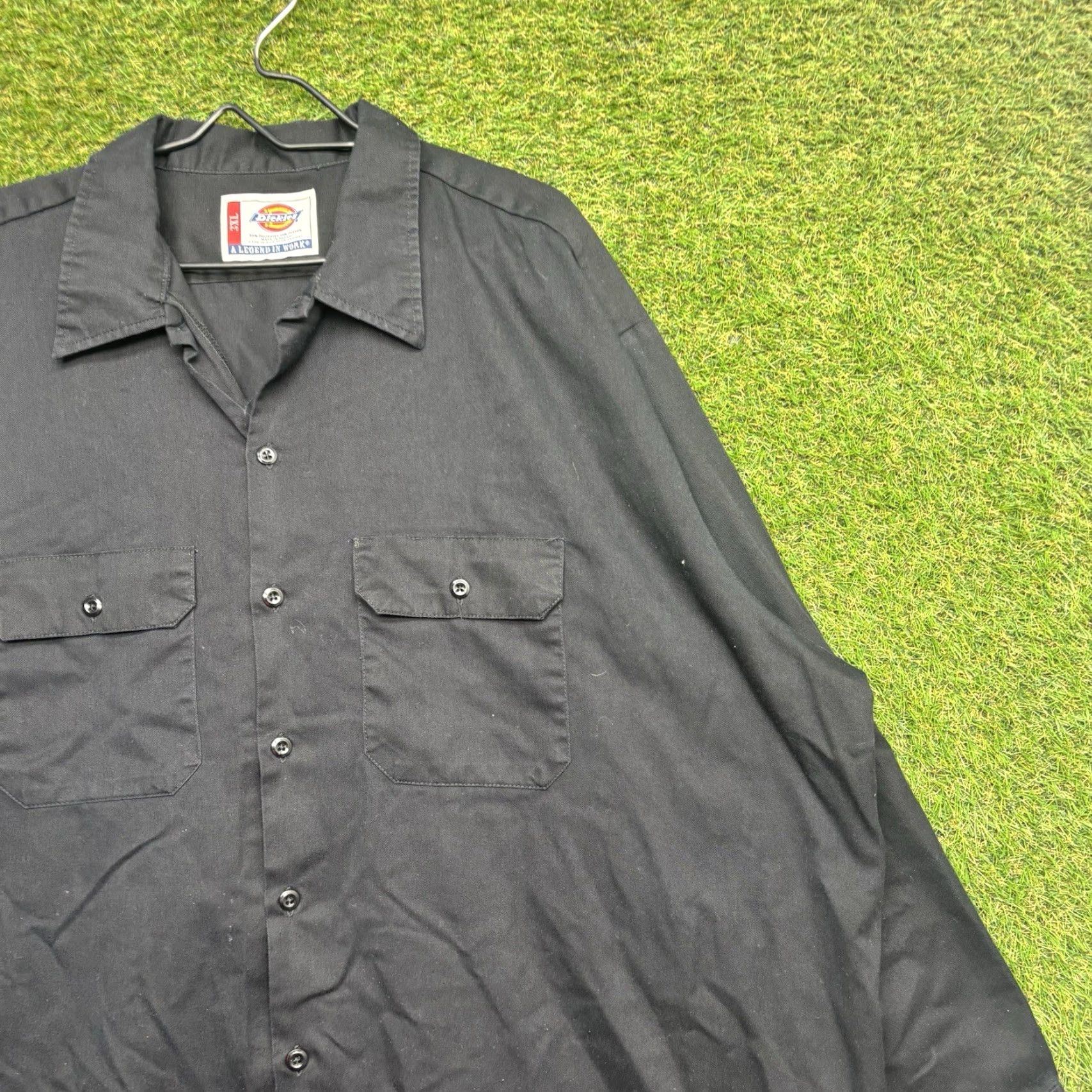 Dickies Dickies Button-Up Shirt Mens 3XL Long Sleeve Black Solid Workwear Size US XXL / EU 58 / 5 - 3 Thumbnail