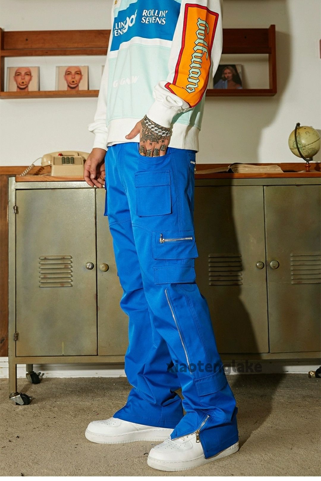 Designer × Japanese Brand × Vintage zipper utility military punk hiphop flared cargo pants Size US 34 / EU 50 - 3 Thumbnail