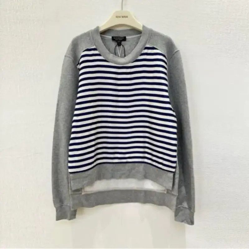 Burberry Burberry Gray Striped Cropped Sweatshirt for Women Size S / US 4 / IT 40 - 1 Thumbnail