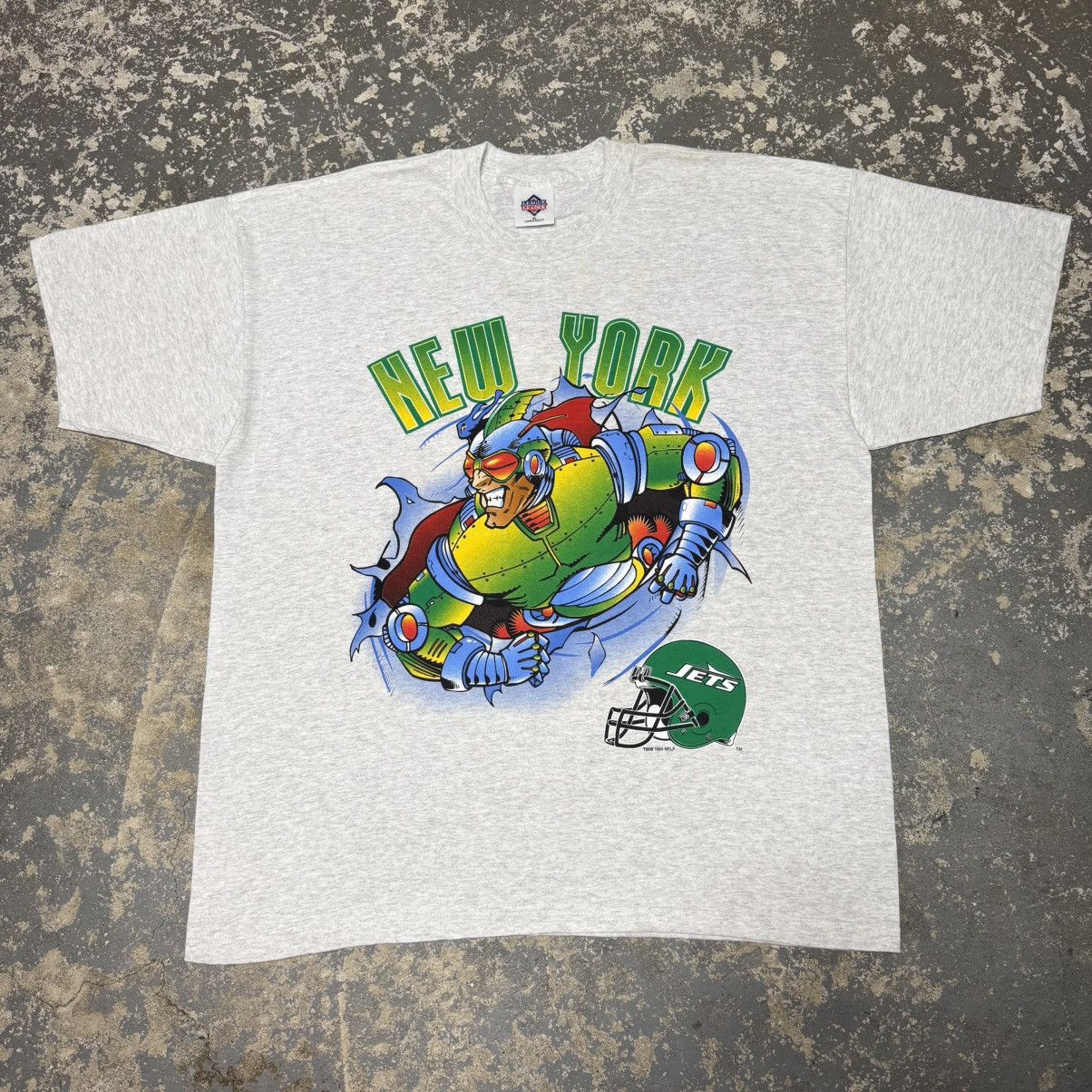 Other Vintage New York Jets Robot SuperHero NFL 1995 Tshirt Size US XL / EU 56 / 4 - 1 Thumbnail