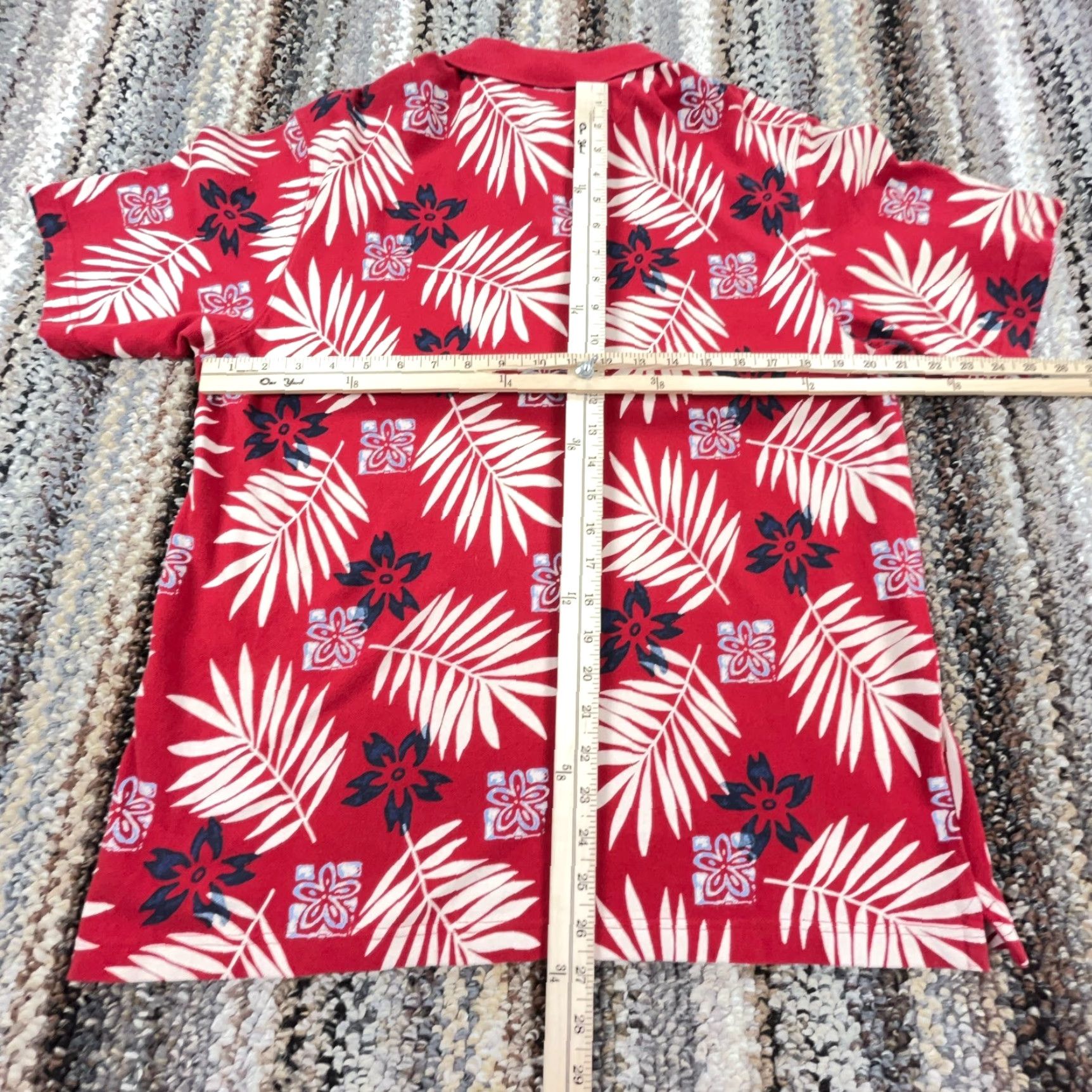 Chaps VINTAGE Chaps Ralph Lauren Polo Shirt Men Large Red Hawaiian Floral Rugby Y2K Shirt Mens Size US L / EU 52-54 / 3 - 7 Thumbnail