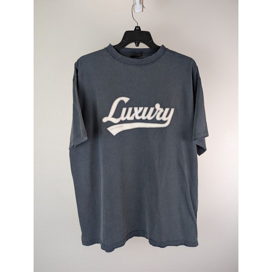 Balenciaga o1rshd1 Luxury Tee Shirt in Blue Size US L / EU 52-54 / 3 - 2 Thumbnail