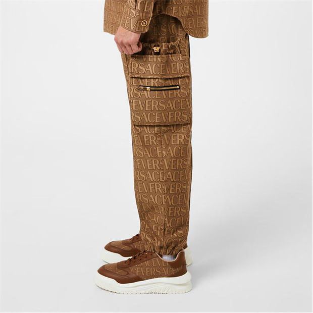 Versace o1g2r1mq0824 All Over Print Cargo Trousers Brown Beige Size US 32 / EU 48 - 4 Thumbnail