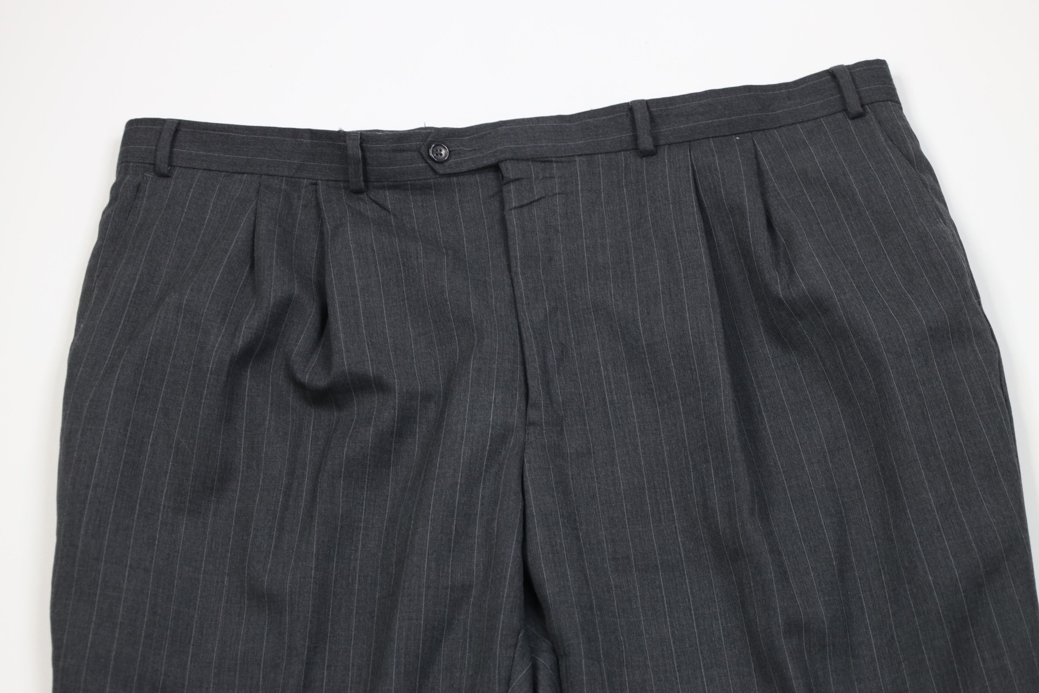 Vintage Vintage 90s Y2K Streetwear Pinstriped Wide Leg Chino Pants Size US 44 / EU 60 - 2 Thumbnail