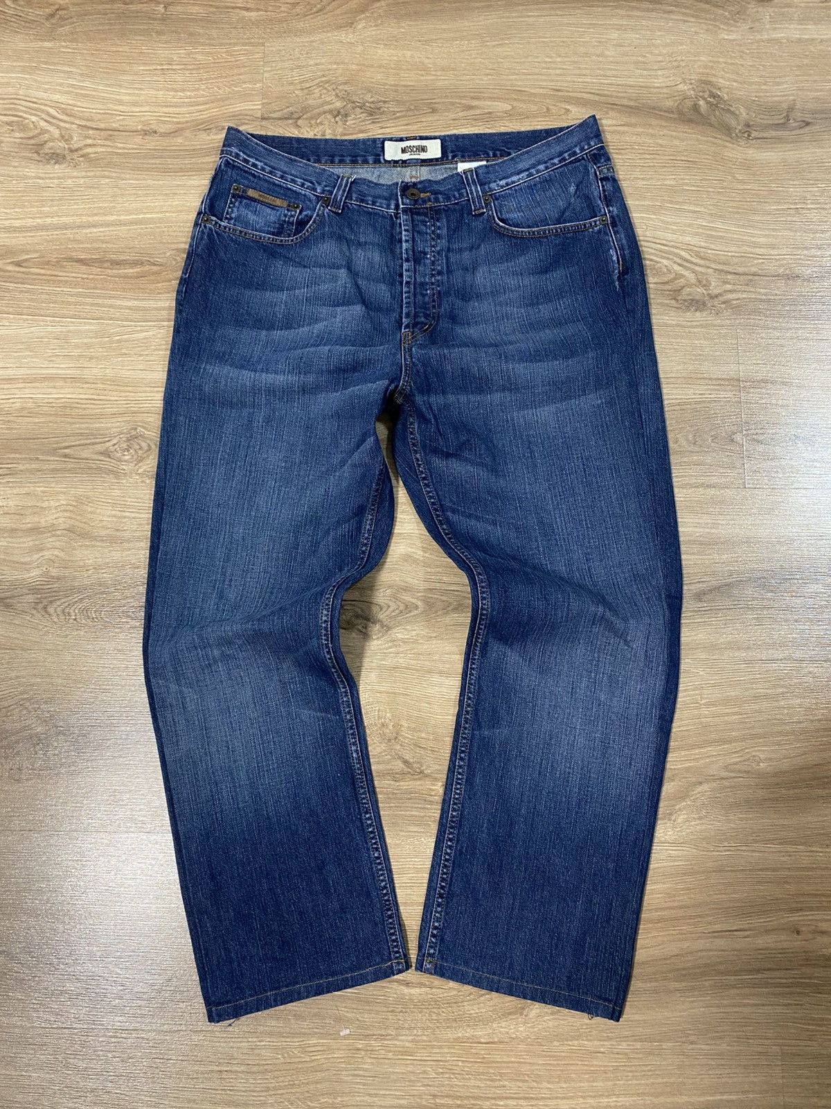 Moschino × Vintage Vintage Moschino Peace Casual Wide Jeans Size 38 Size US 38 / EU 54 - 2 Thumbnail