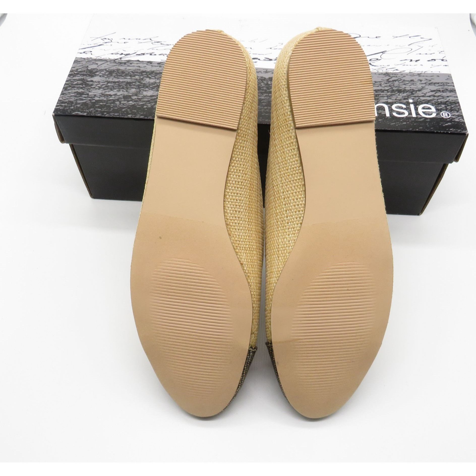 Other Kensie Women's Woven Flats Beige Brown Cap Toe Slip-On Casua Size US 6.5 / IT 36.5 - 8 Thumbnail