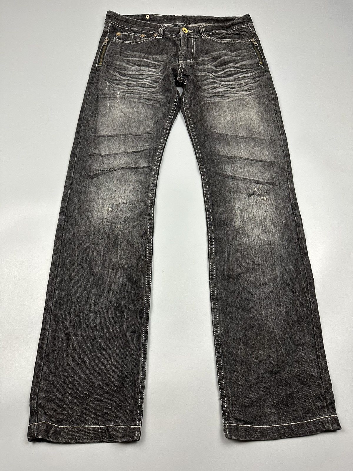 If Six Was Nine × Le Grande Bleu (L.G.B.) × semanticdesign 🔥Seditionaries🔥Distressed Semantic Design Denim Size US 32 / EU 48 - 3 Thumbnail
