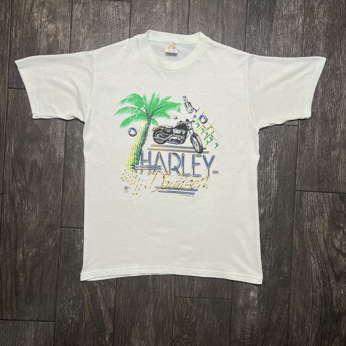 Vintage 1989 Harley Davidson palm tree t shirt Size US M / EU 48-50 / 2 - 2 Thumbnail