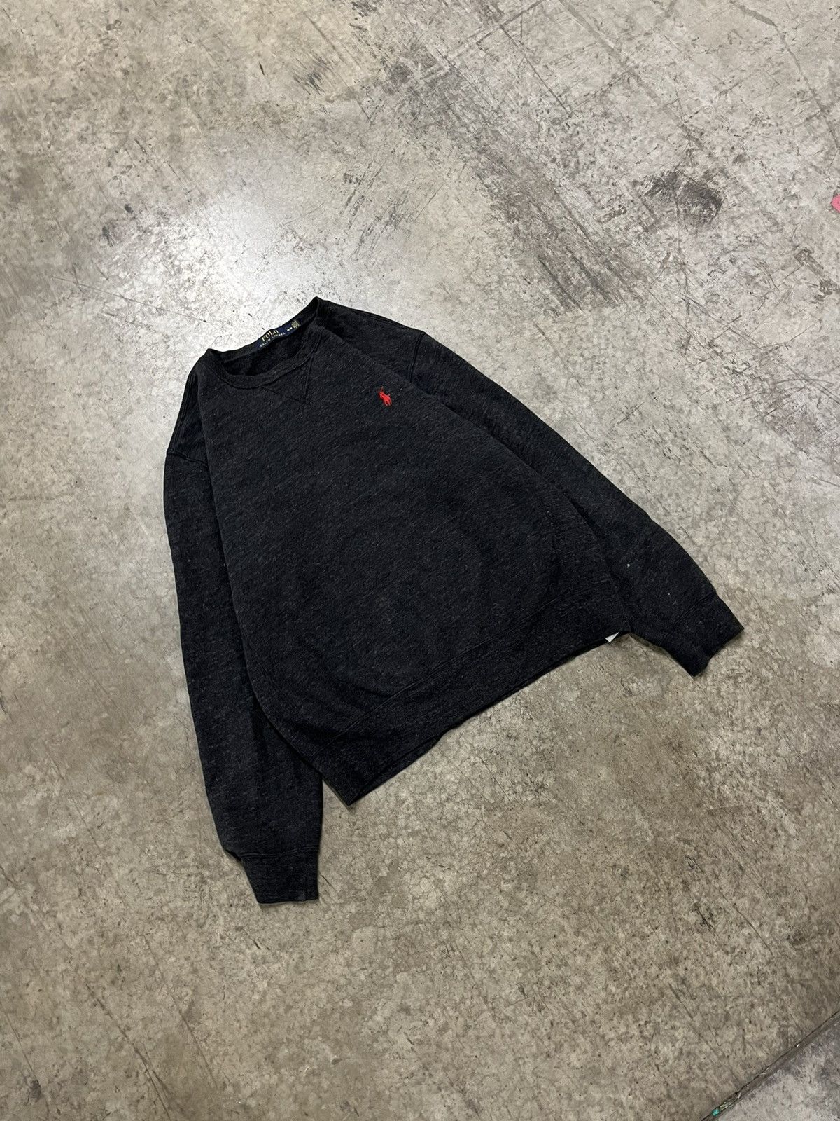 Polo Ralph Lauren × Vintage Polo Ralph Lauren vintage crewneck sweatshirt Heather gray Size US M / EU 48-50 / 2 - 2 Thumbnail