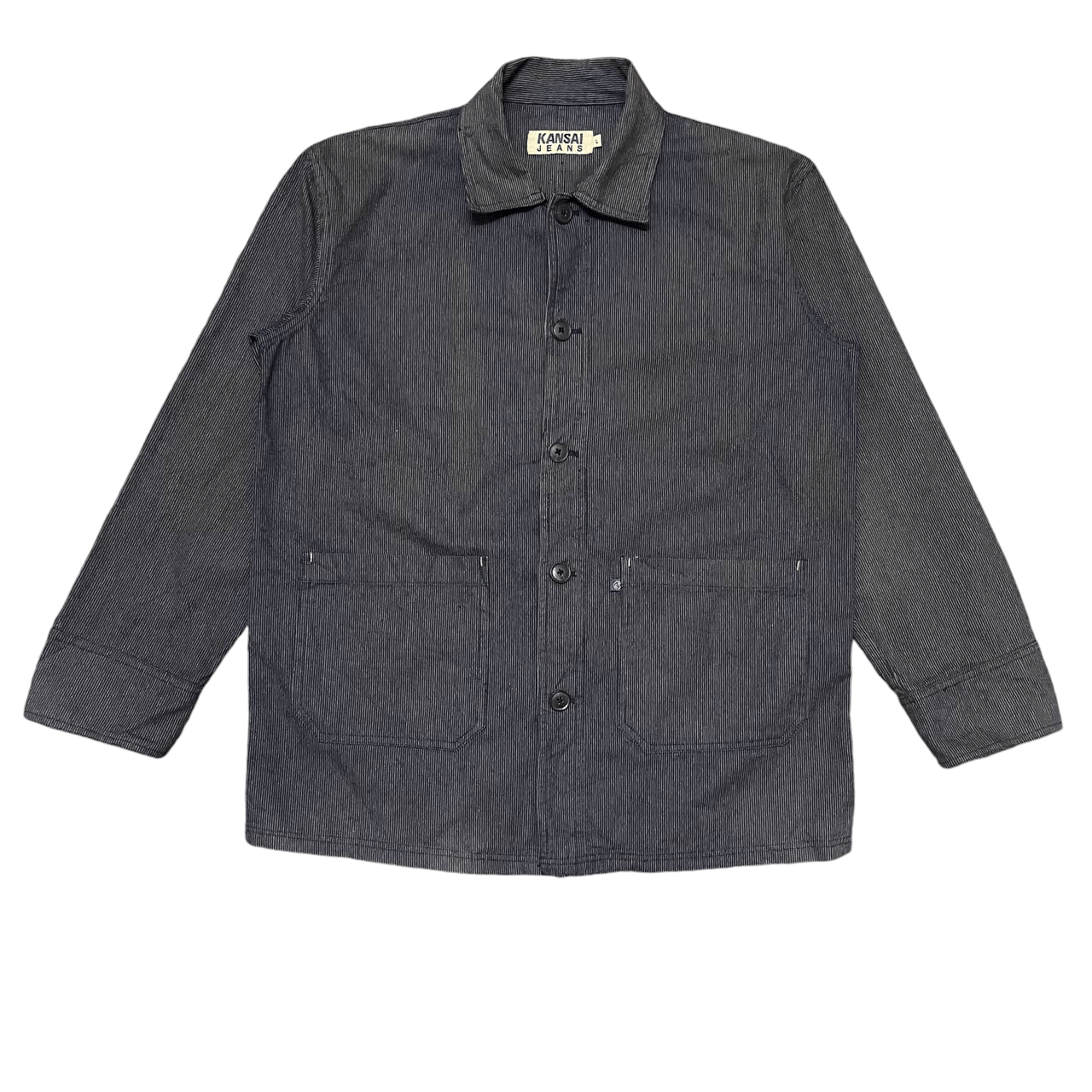 Kansai Yamamoto Vintage Kansai Jeans Hickory Striped Chore Jacket Size US L / EU 52-54 / 3 - 1 Thumbnail