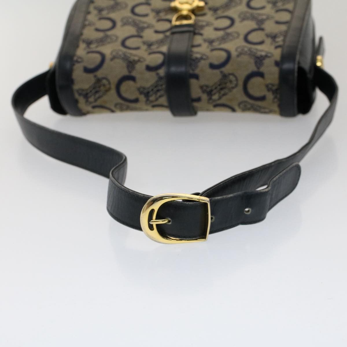 Celine CELINE C Macadam Canvas Shoulder Bag Navy Size ONE SIZE - 7 Thumbnail