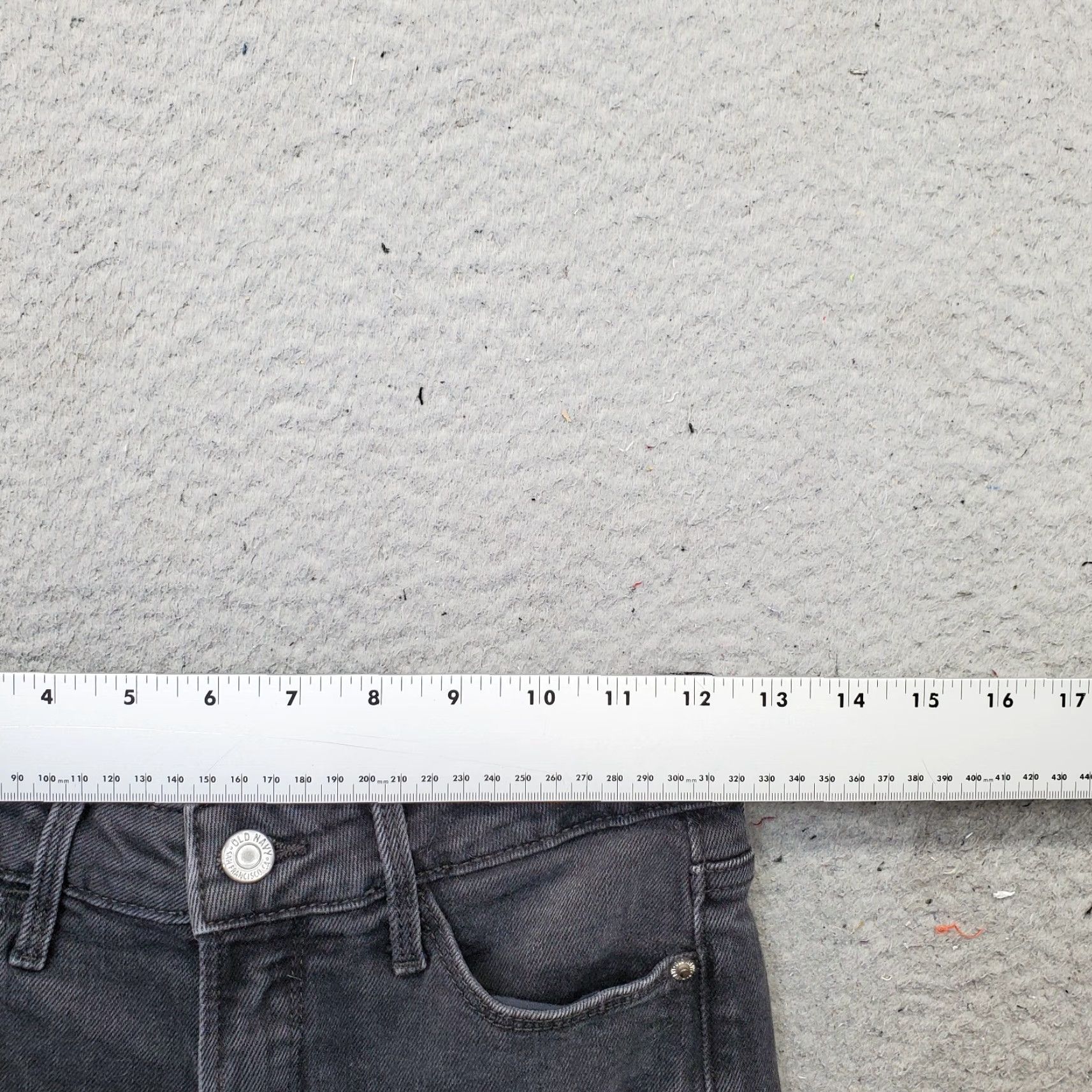 Old Navy Old Navy Jeans Womens 0 Black Denim Stretch Raw Hem Extra High Rise Wide Leg Jeans Size 25" / US 0 / IT 36 - 6 Thumbnail