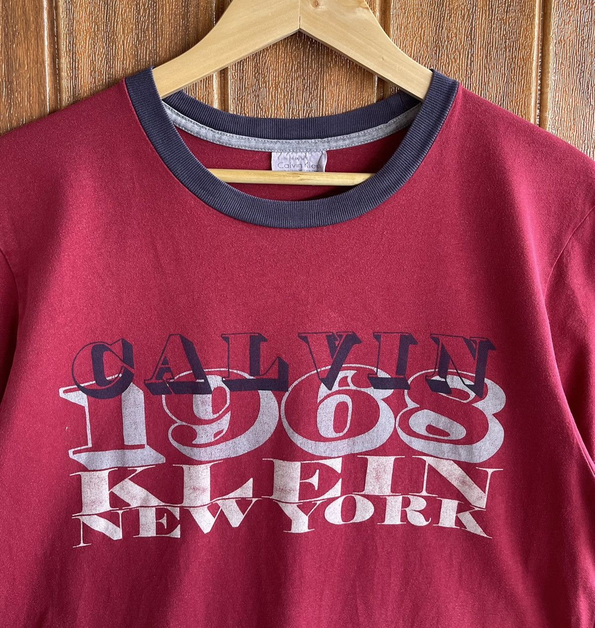 Calvin Klein × Vintage Vintage’90s🔥CALVIN KLEIN🔥New York Faded Tshirt Size US M / EU 48-50 / 2 - 2 Thumbnail