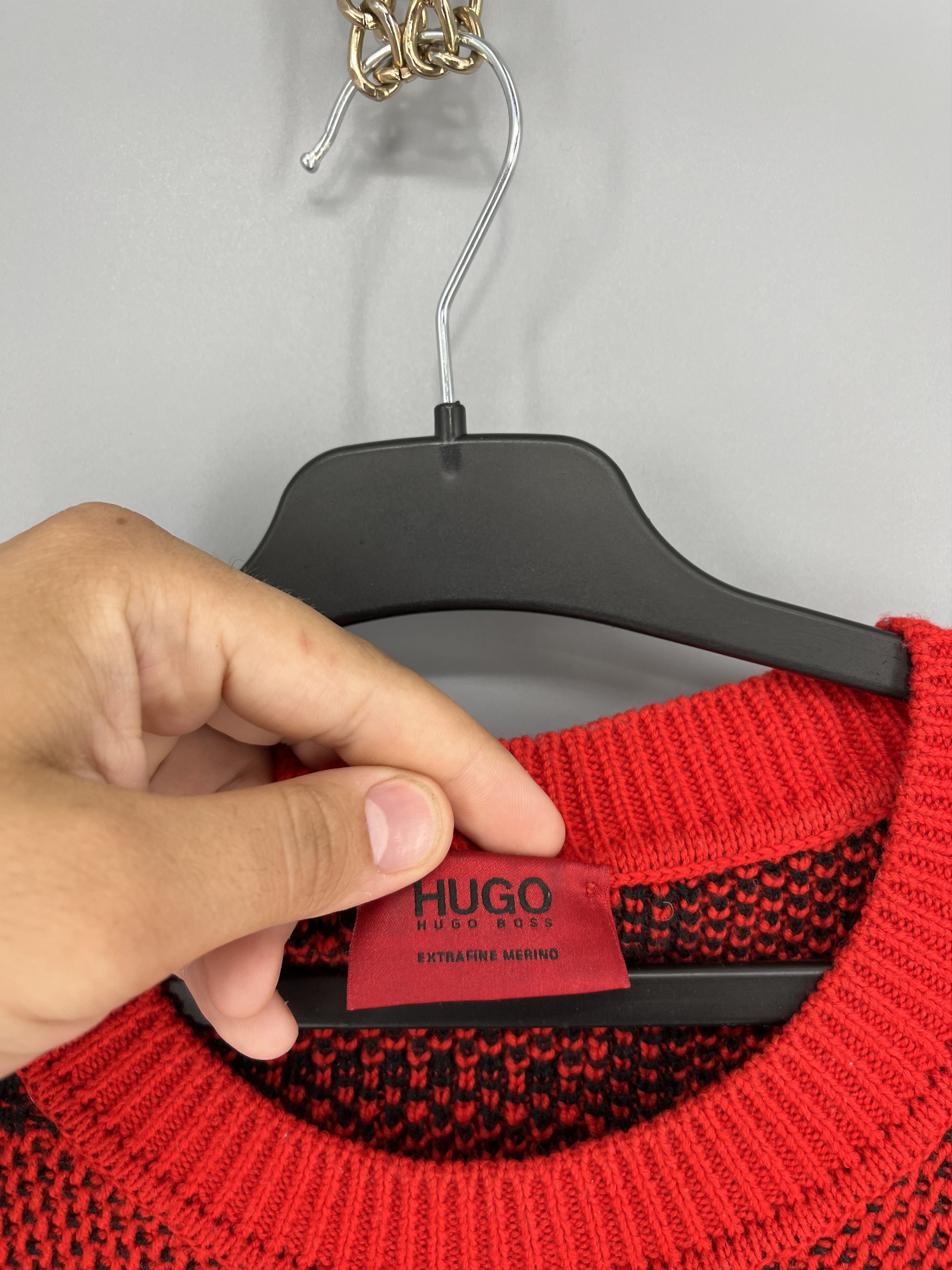 Hugo Boss Hugo Oversized Jacquard Knitted Jumper Wool with Reversed Size US XL / EU 56 / 4 - 8 Thumbnail