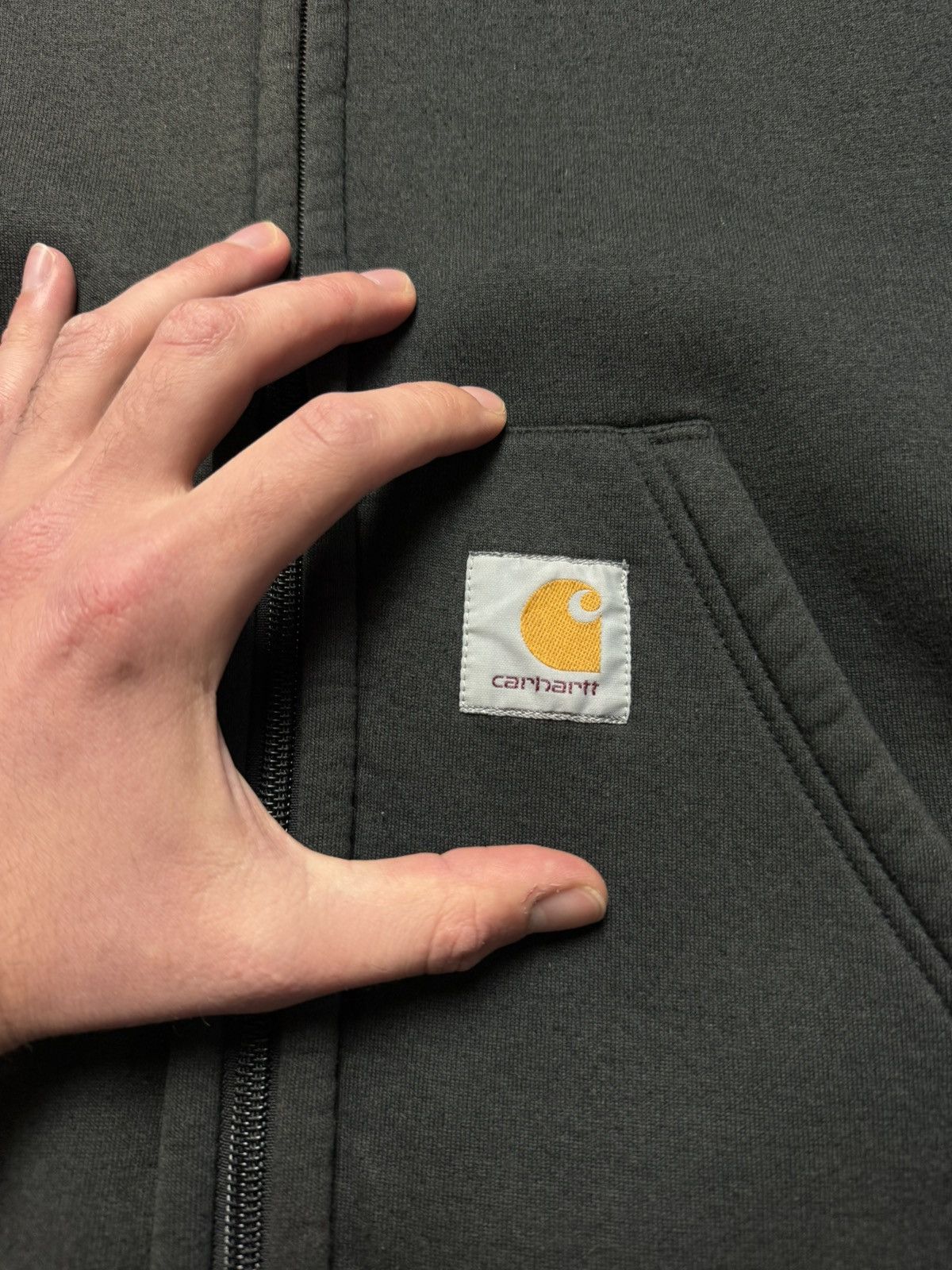 Carhartt Vintage Carhartt Zip Hoodie Faded Work Jacket Y2k Style Rare Size US L / EU 52-54 / 3 - 3 Thumbnail