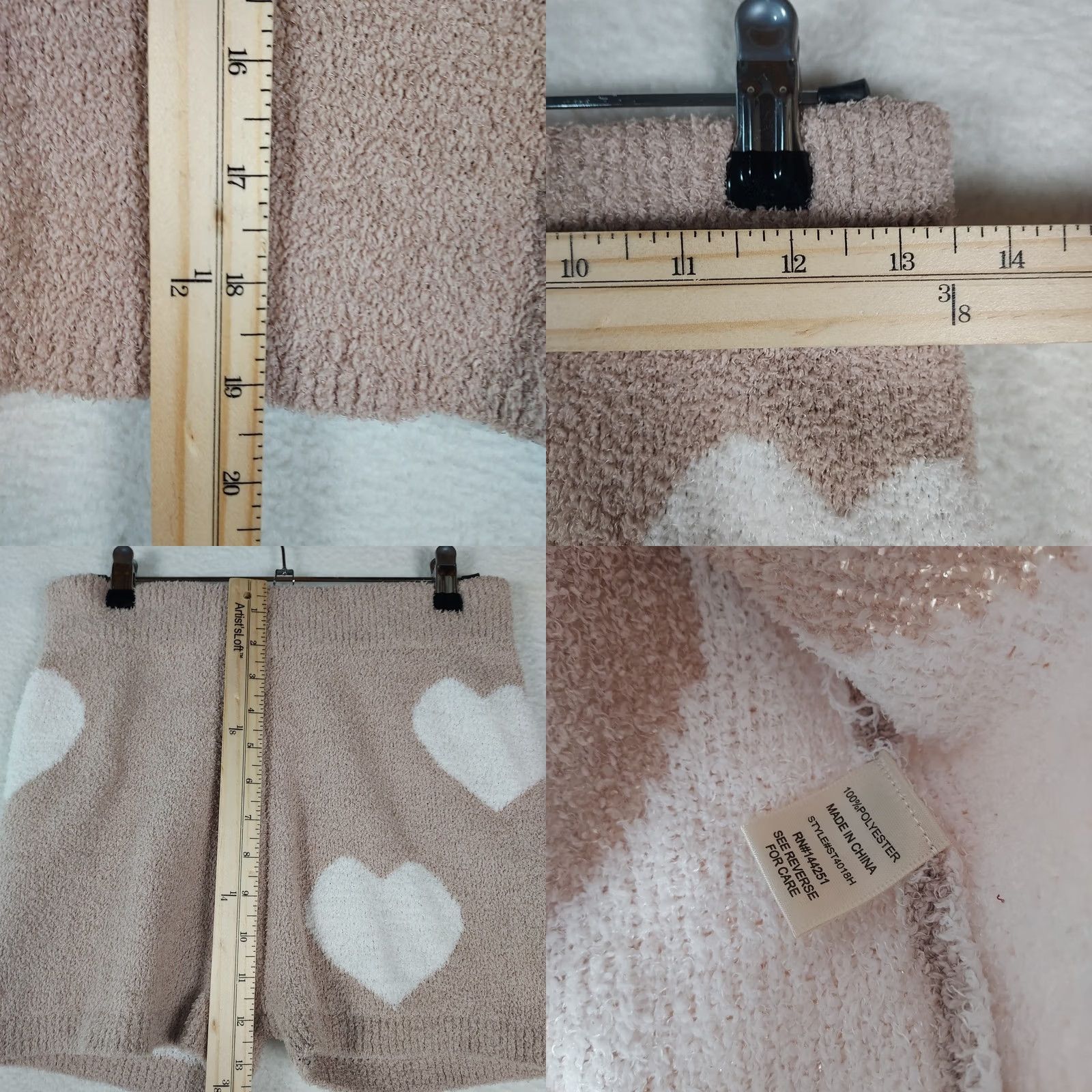 Vintage Sincerely Jules Womens Small Cozy Knit Lounge Set Hearts Sweater Shorts Beige Spring Womens Size S / US 4 / IT 40 - 8 Thumbnail
