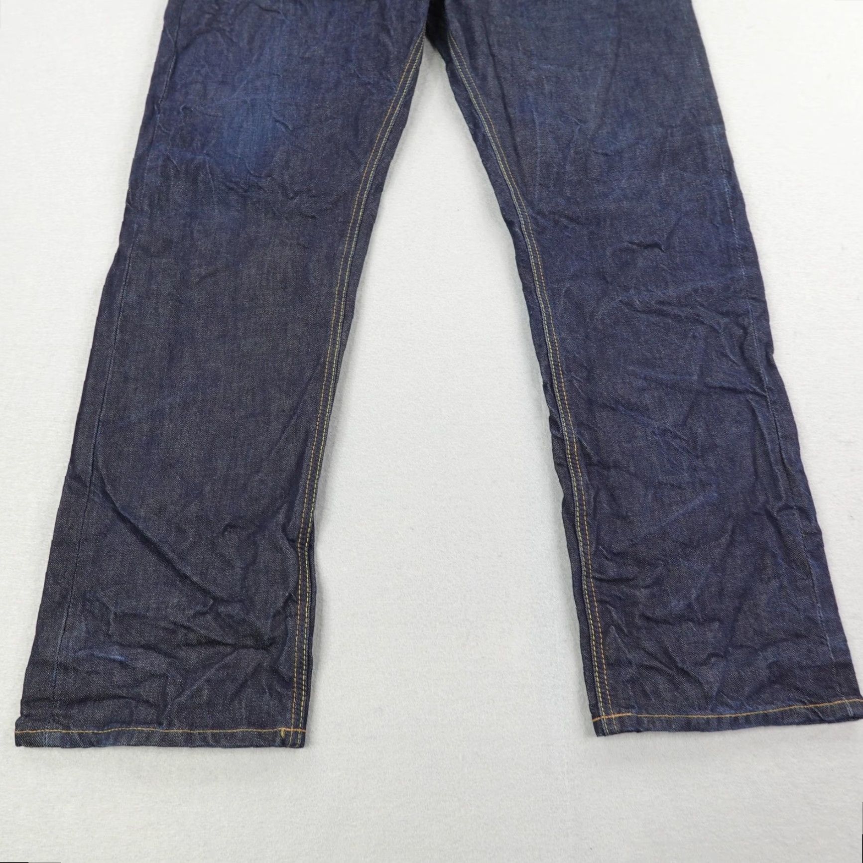 VINTAGE Hiut Jeans Mens Skinny Fit 36x30 Jeans Raw Denim Dark Blue
