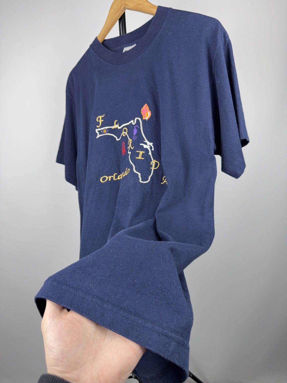 Vintage Vintage 90s Retro USA Florida Orlando Embroidered T Shirt Size US L / EU 52-54 / 3 - 10 Thumbnail