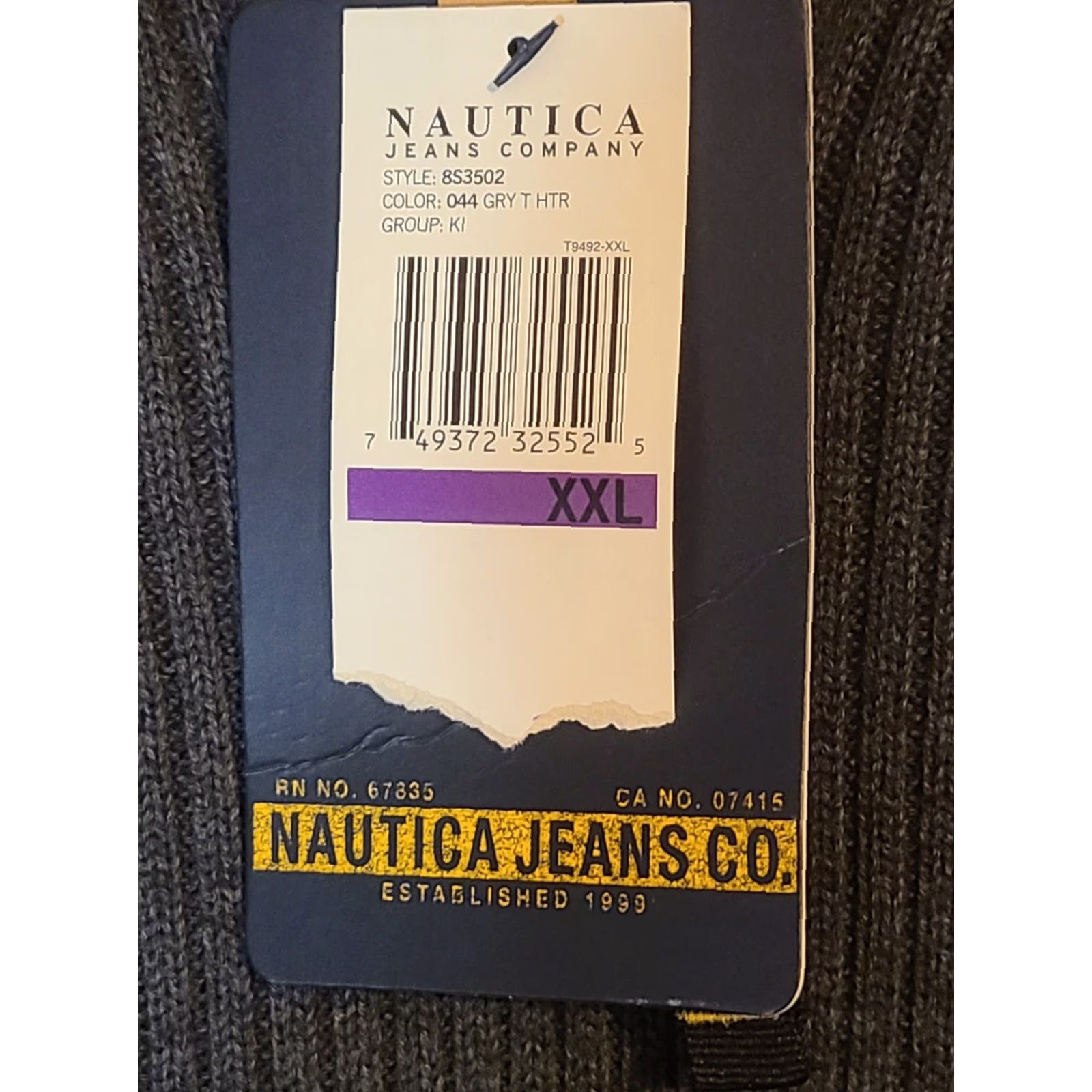 Nautica VINTAGE Nautica Jeans Co Mens PullOver Sweater 2XL Gray Half Zip Ribbed Knit 100% Cotton Logo 90s Mens Pullover Size US XXL / EU 58 / 5 - 4 Thumbnail