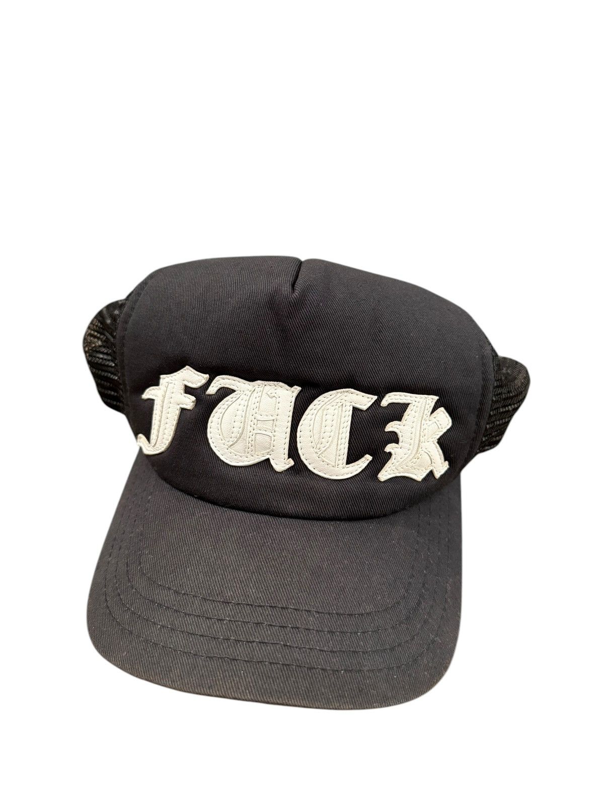 Chrome Hearts Leather FUCK Patch Trucker Hat Size ONE SIZE - 2 Thumbnail