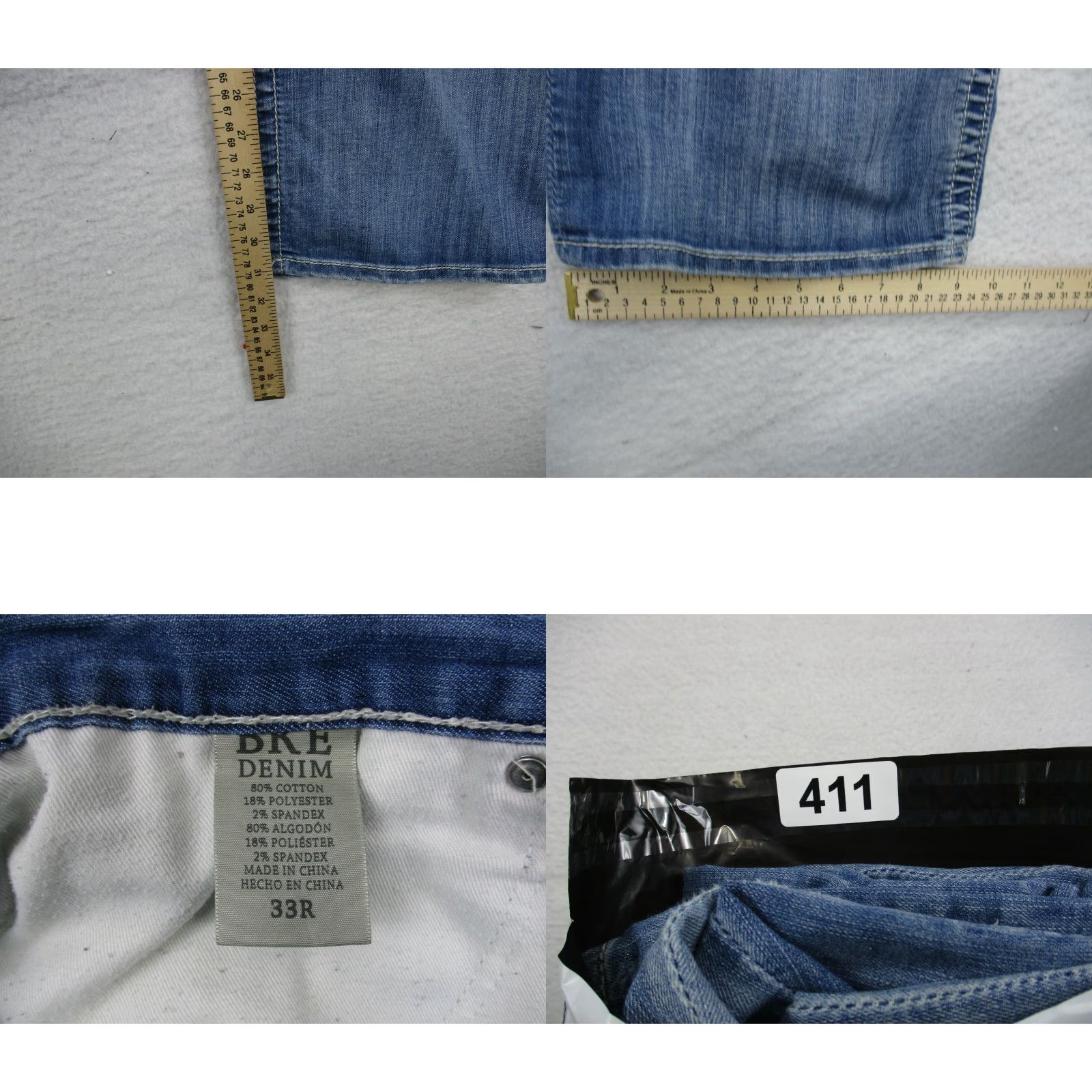 BKE BKE Buckle Jeans Derek 33 R Relaxed Straight Stone Washed Denim Embroidered Blue Mens Size US 33 - 8 Thumbnail