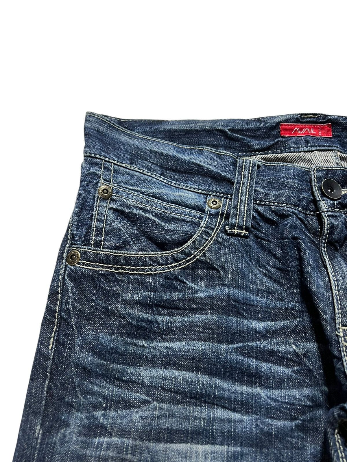 If Six Was Nine × Japanese Brand × Le Grande Bleu (L.G.B.) 💥FLARE💥AVAL WASHED HONEYCOM PUNK JEANS Size US 32 / EU 48 - 7 Thumbnail