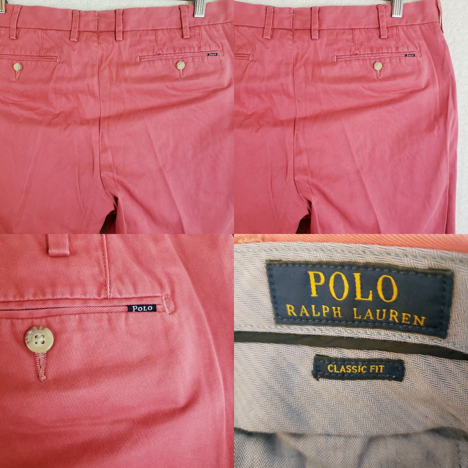 Polo Ralph Lauren VINTAGE Polo Ralph Lauren Pants Cat: Chino Men 36x32 Nantucket Red Pima Cotton Twill Classic Fit Size US M / EU 48-50 / 2 - 9 Thumbnail