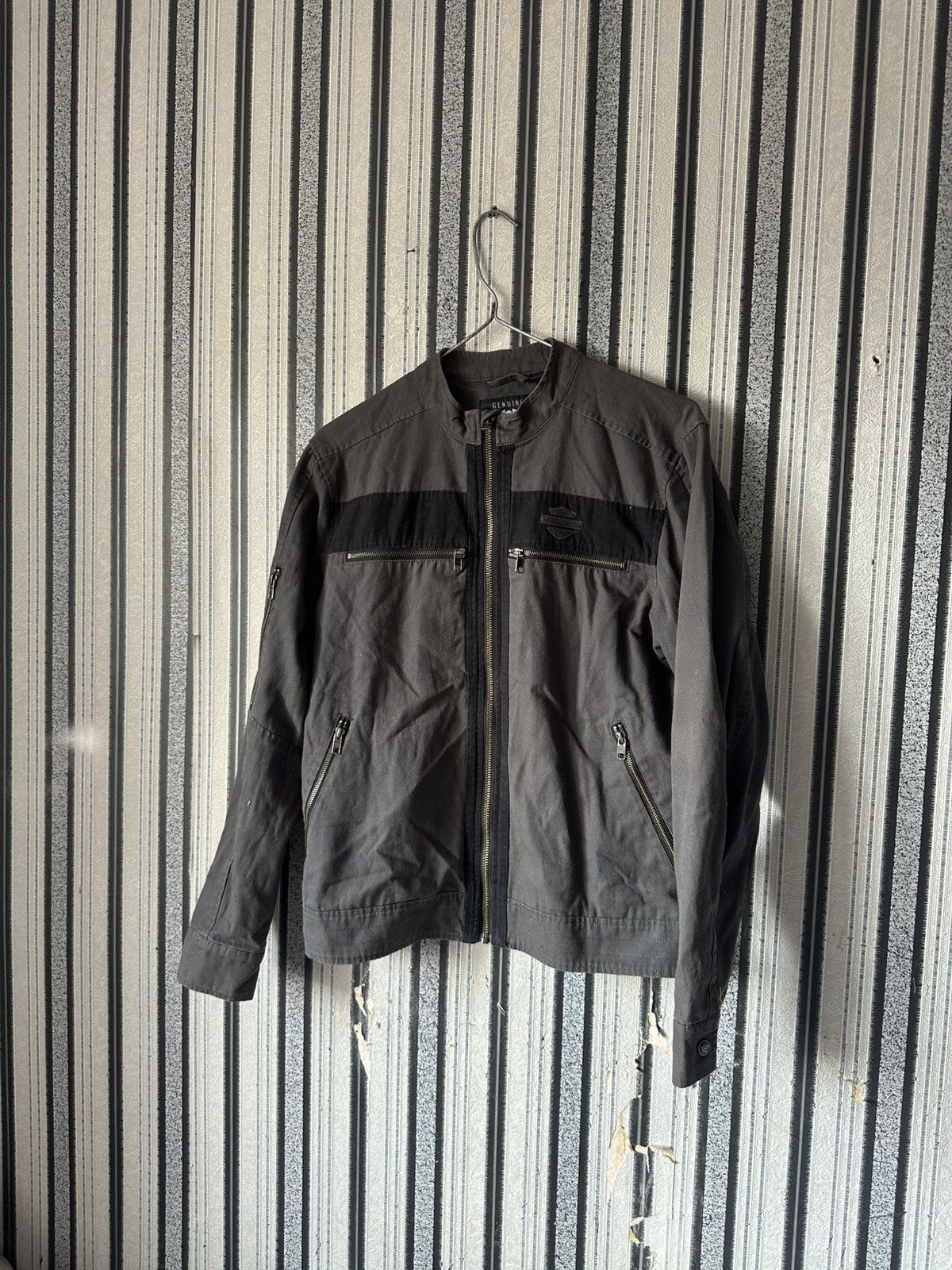 Harley Davidson Harley Davidson Denim Jacket Thunder Button Up Bomber Coat Size US M / EU 48-50 / 2 - 1 Thumbnail