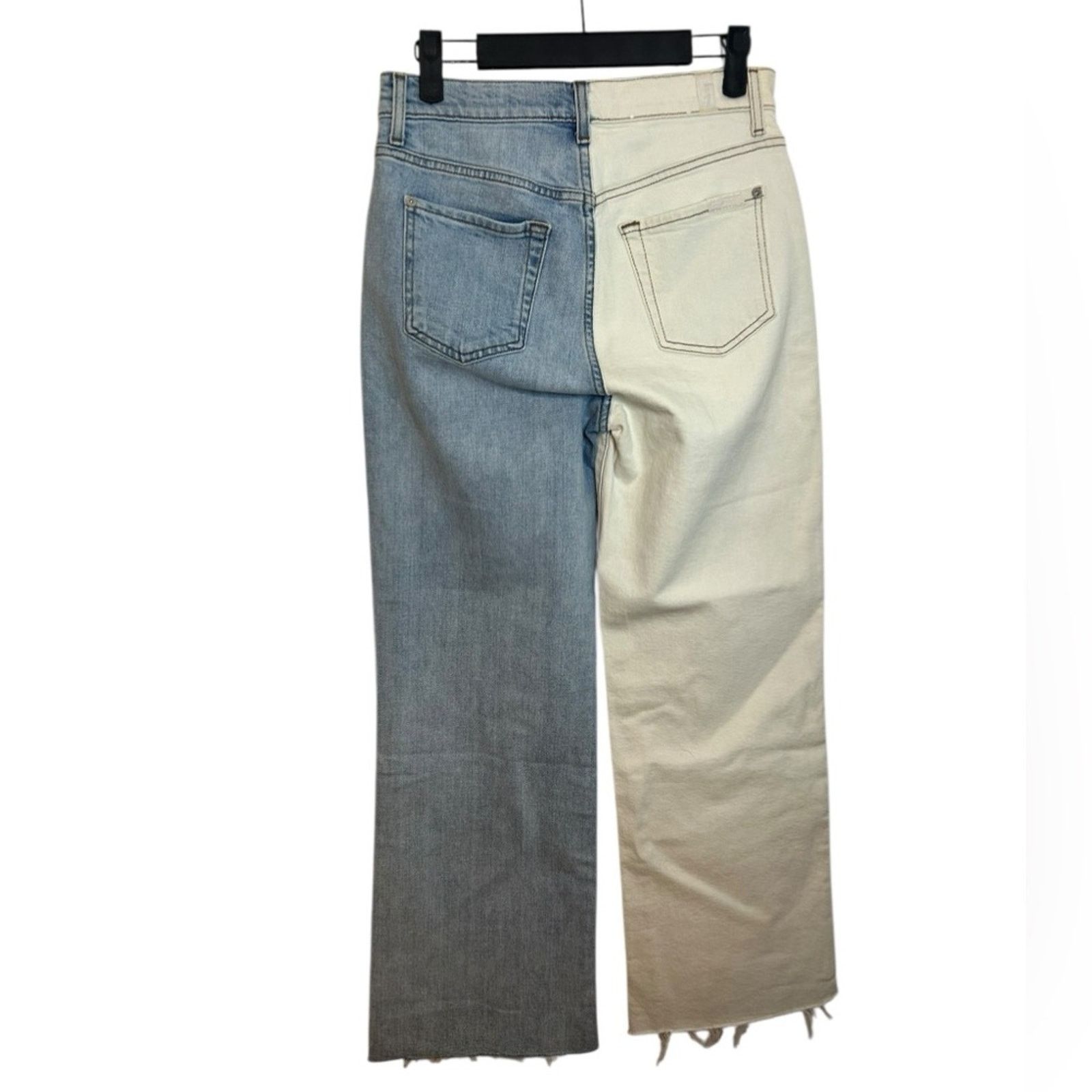 7 For All Mankind 7FAM Two-Toned Alexa Cropped Wide Leg Jeans Size 26" / US 2 / IT 38 - 2 Thumbnail