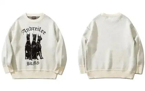 Aran Isles Knitwear × Japanese Brand Y2K Knitted Doberman Dog Sweaters Size US XL / EU 56 / 4 - 1 Thumbnail
