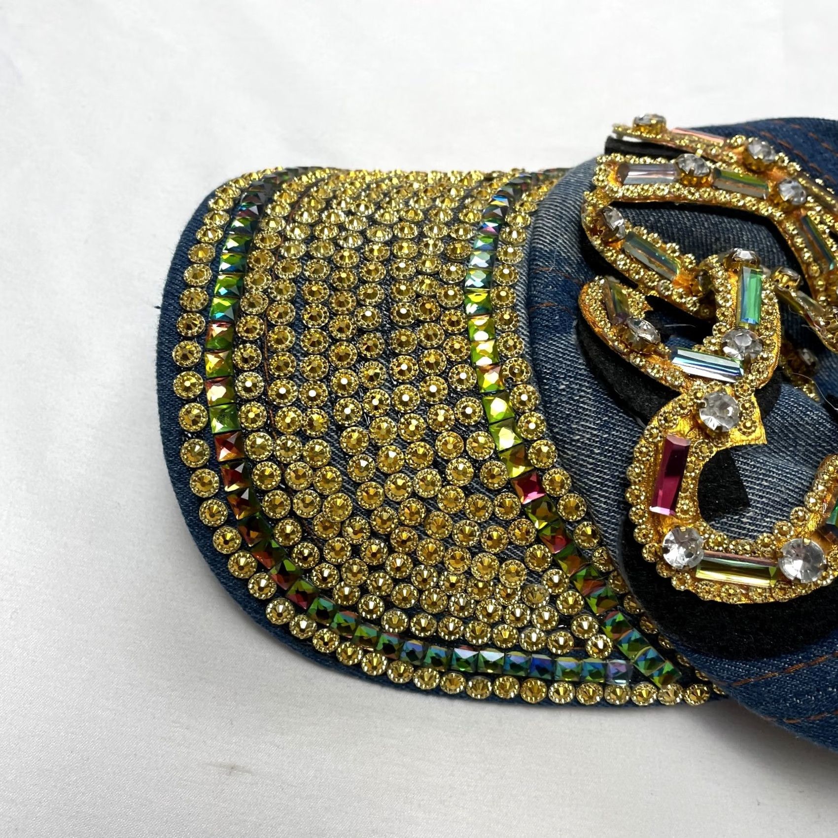 Vintage Unbranded Baseball Hat Womens One Size Adjustable Blue Jean Gems Rhinestone KISS Cap White Rock style Casual Activewear Mens Women Girls Size 42" / US 20 - 5 Thumbnail