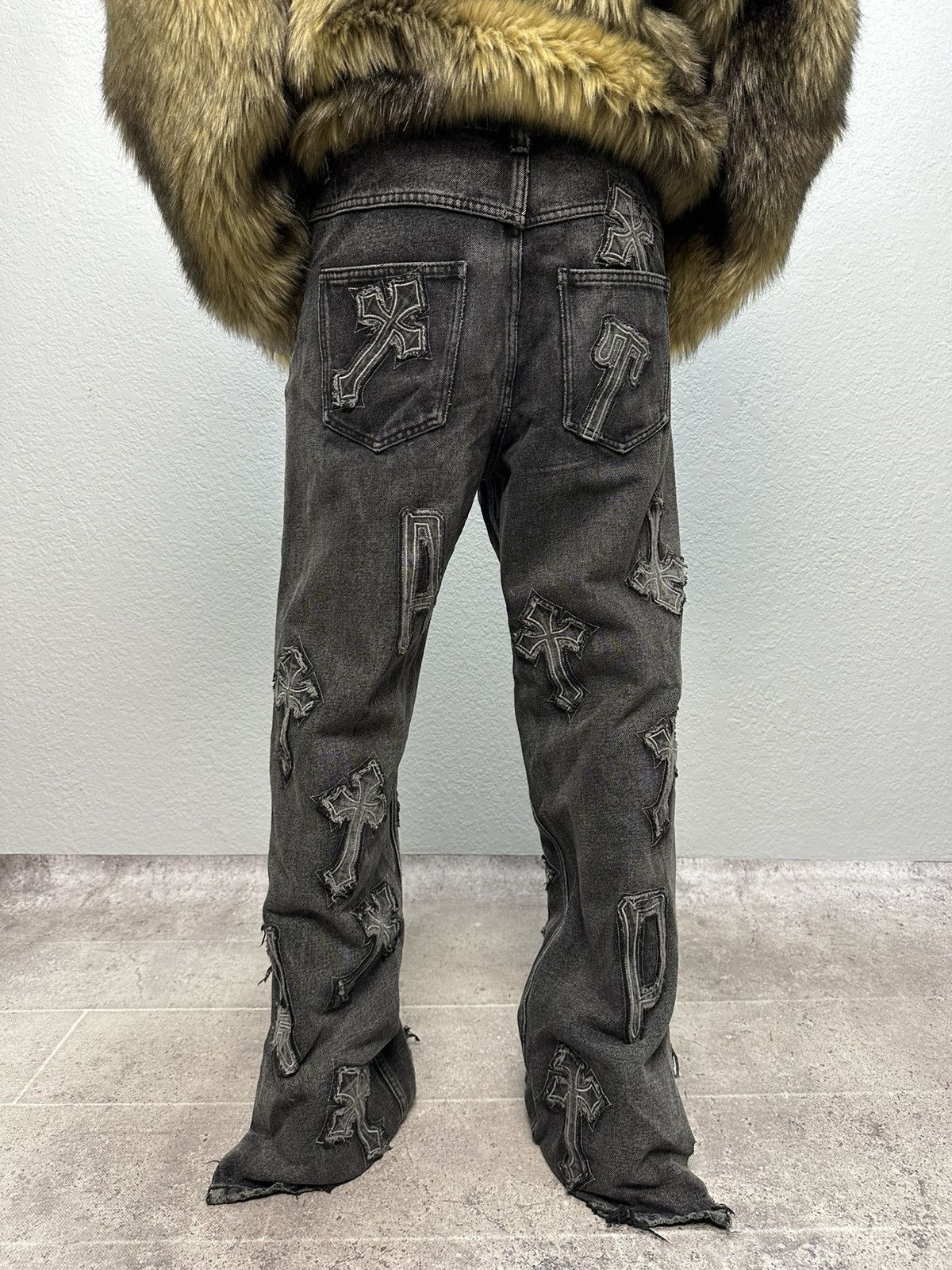 Vintage Vintage Trap Denim Jeans Chrome Hearts Style Big Logo Size US 31 - 11 Thumbnail