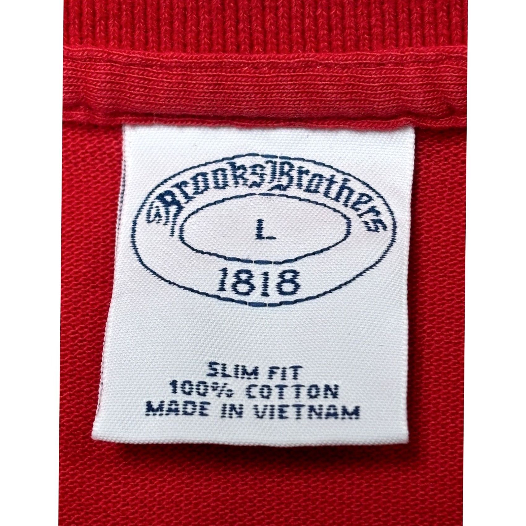 Brooks Brothers Brooks Brothers Polo shirt Mens Large Slim Red Short Sleeve 1818 Cotton Collared Size US L / EU 52-54 / 3 - 3 Thumbnail