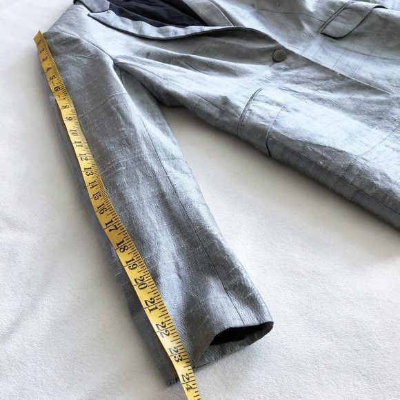 Rag & Bone Rag & Bone Silk Dupioni Peak-Lapel Boyfriend Silver Black Me Size M / US 6-8 / IT 42-44 - 10 Thumbnail