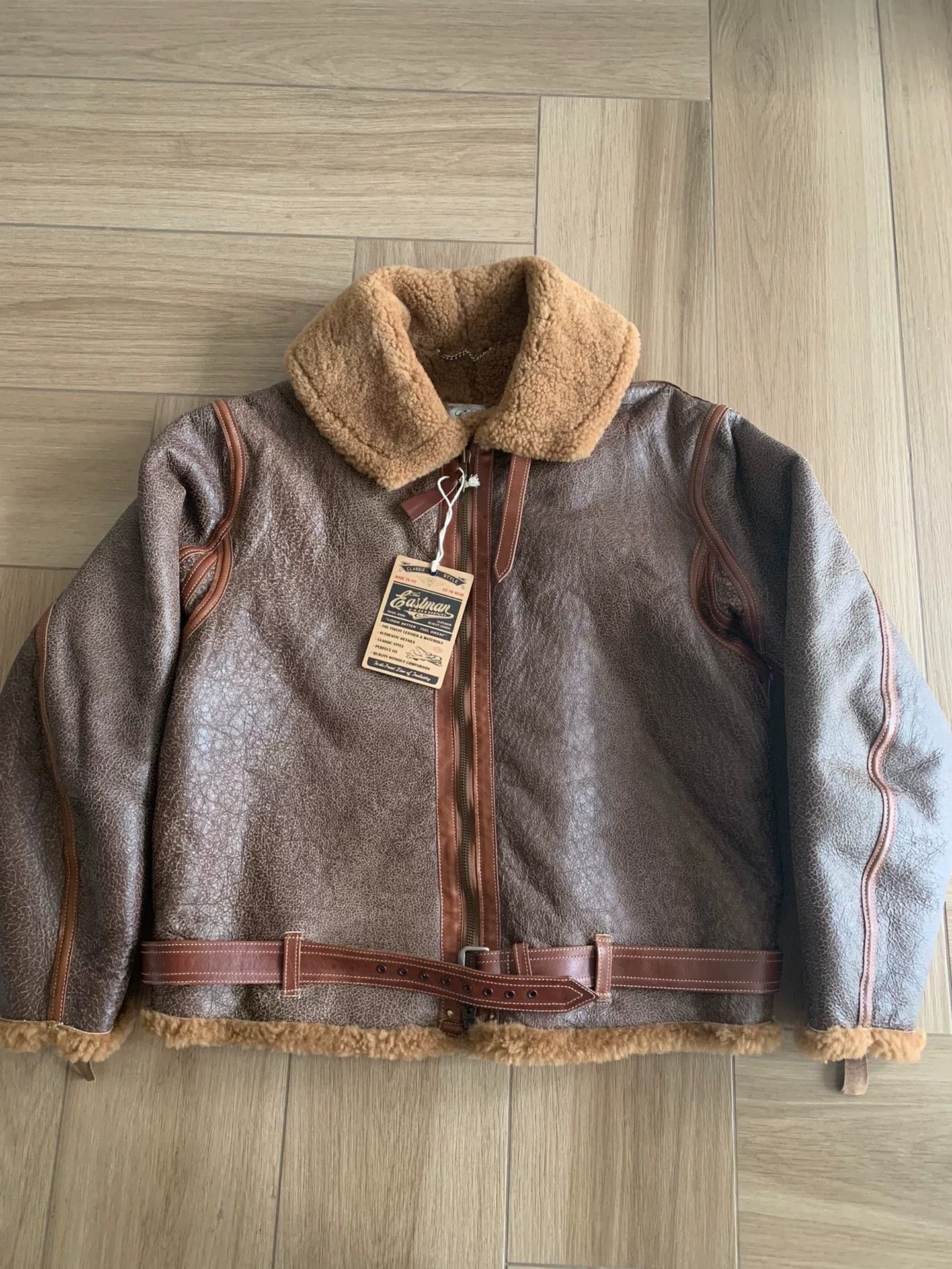 Eastman Leather Clothing vintage raf shearling flight jacket Size US L / EU 52-54 / 3 - 1 Thumbnail