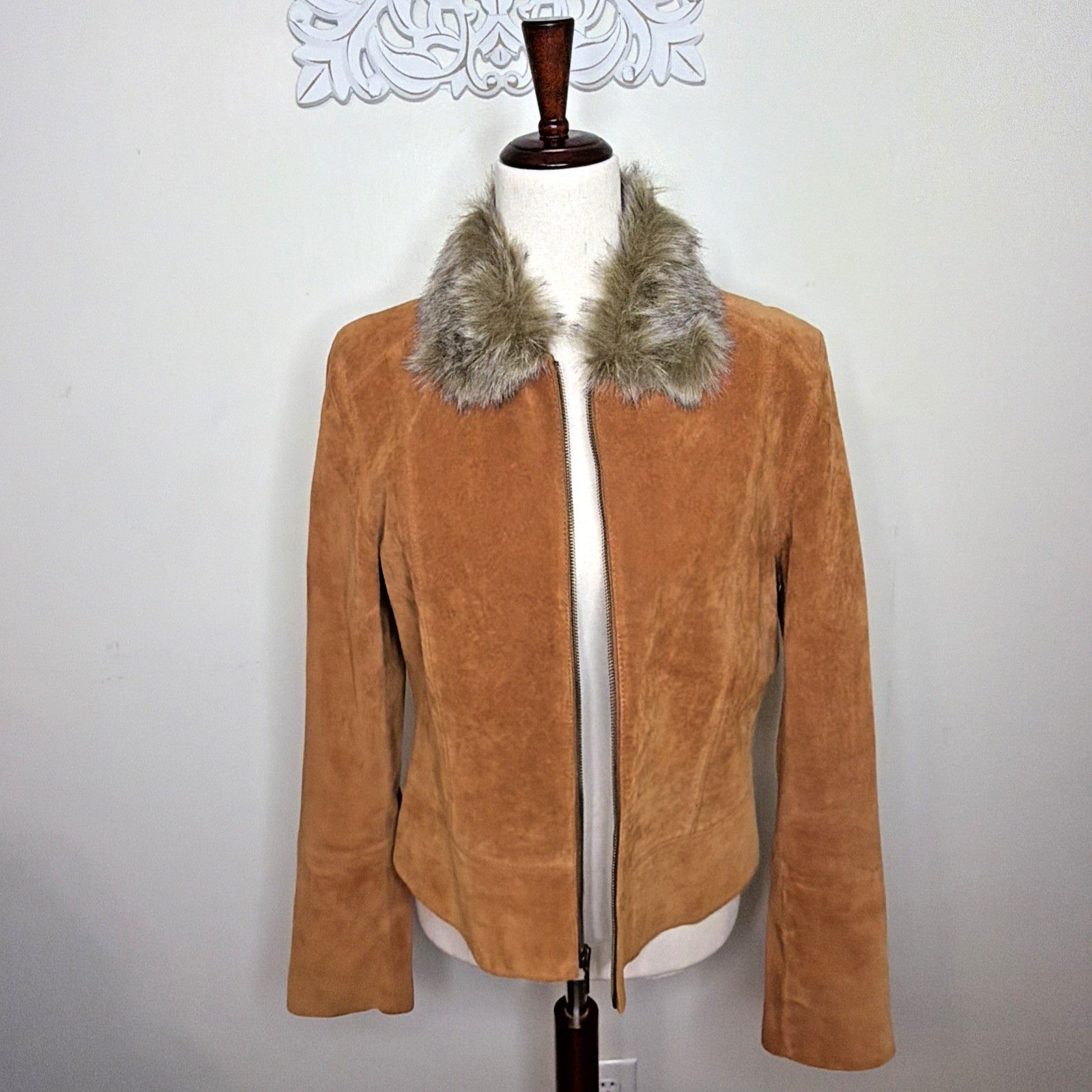 Other UNIFORM size M 100% Leather Jacket Faux Fur Collar BROWN Size M / US 6-8 / IT 42-44 - 2 Thumbnail
