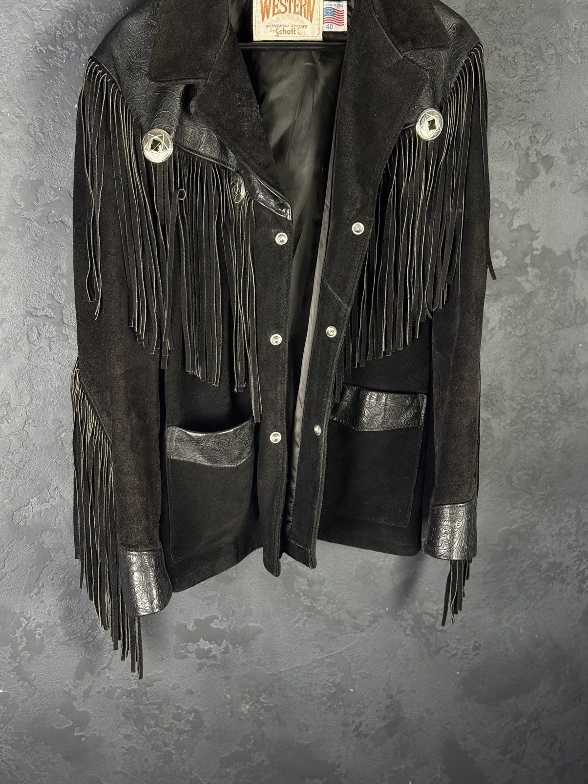 Schott Rare Schott NYC Western Vintage Genuine Suede Leather Jacket Size US L / EU 52-54 / 3 - 6 Thumbnail