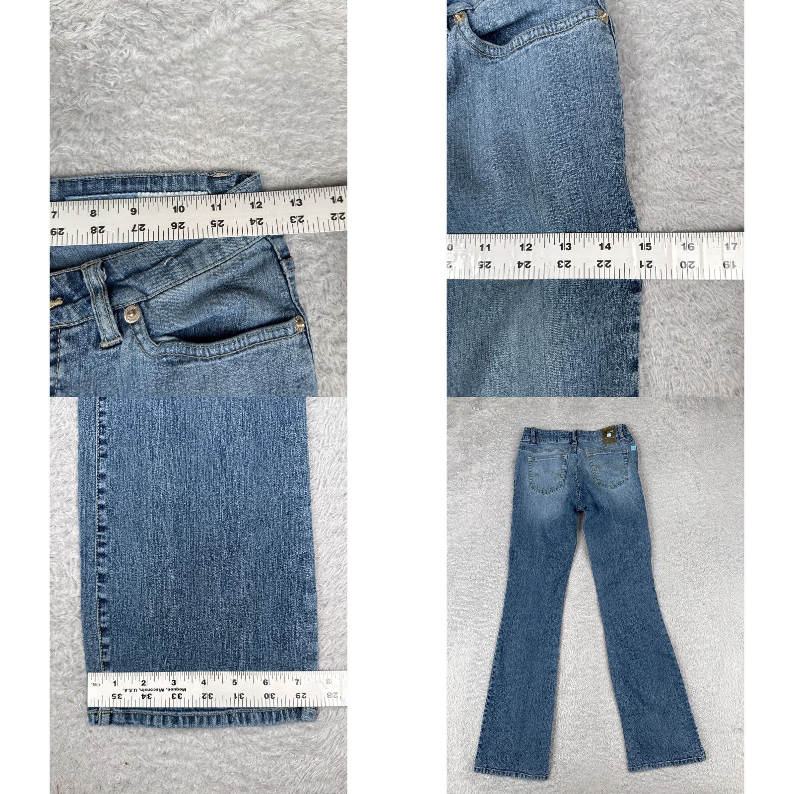 Vintage Azure Jeans Women Jeans Bootcut 26 Blue Denim Low Rise Cotton Blend 24x30 MPN 24X30 Blue Azure Denim Women 26 Bootcut Jeans Womens Size 26" / US 2 / IT 38 - 9 Thumbnail