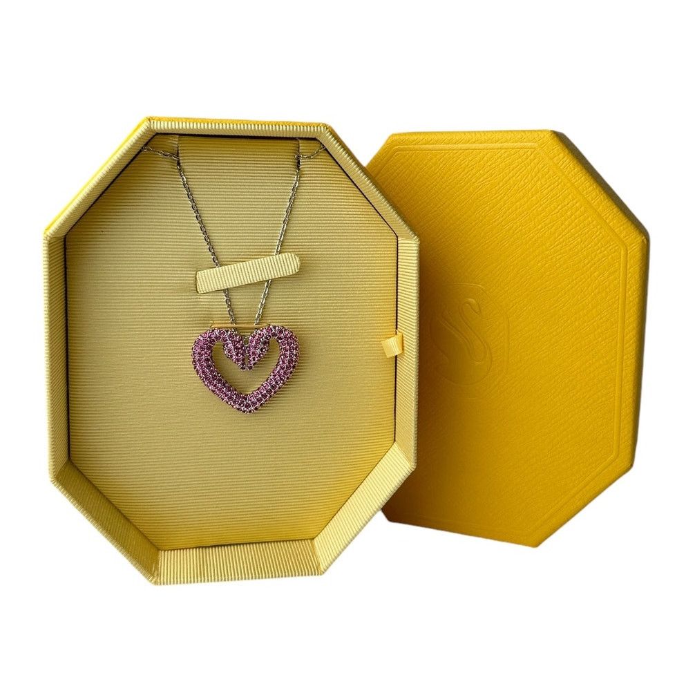 Swarovski Swarovski Sublima Pendant (Pink) Swan Heart, Large, Necklace Size ONE SIZE - 3 Thumbnail