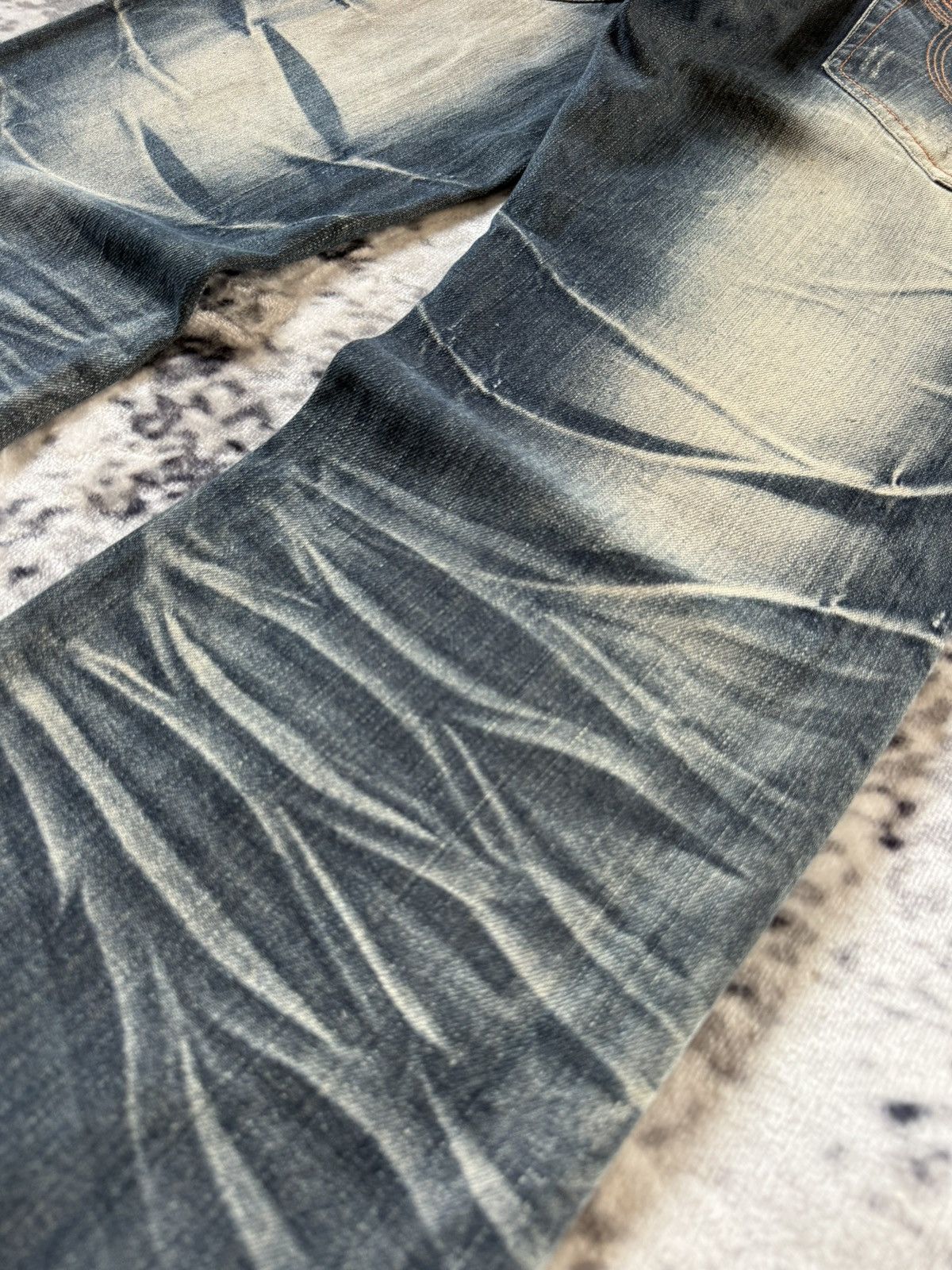 Japanese Brand Tokyo Underground Studded Mud Wash Flared Jeans Size US 30 / EU 46 - 17 Thumbnail