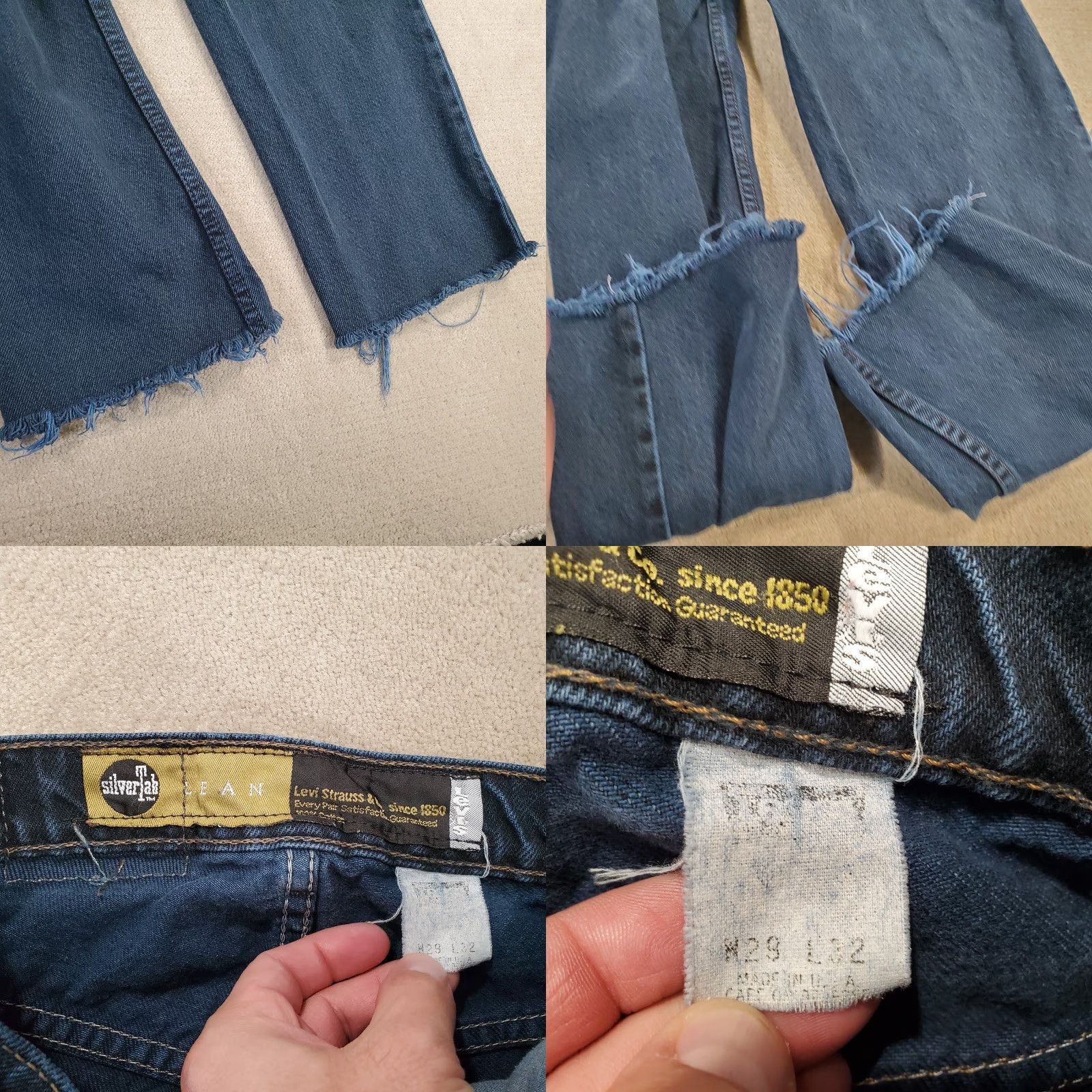 Levi's VINTAGE Levi's Silvertab Jeans Mens 27x28 Baggy Relaxed Denim Blue 80s 90s Pockets Distressed Wide-Leg Mens Size US 27 - 9 Thumbnail