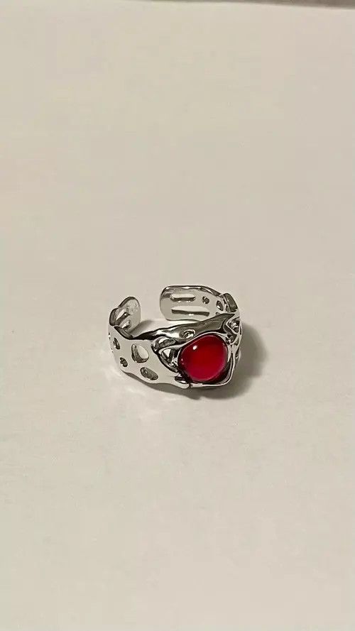 Handmade × Jewelry Electro Ring Crystal Stone Silver Abstract Star Pop Fantasy Size ONE SIZE - 2 Thumbnail