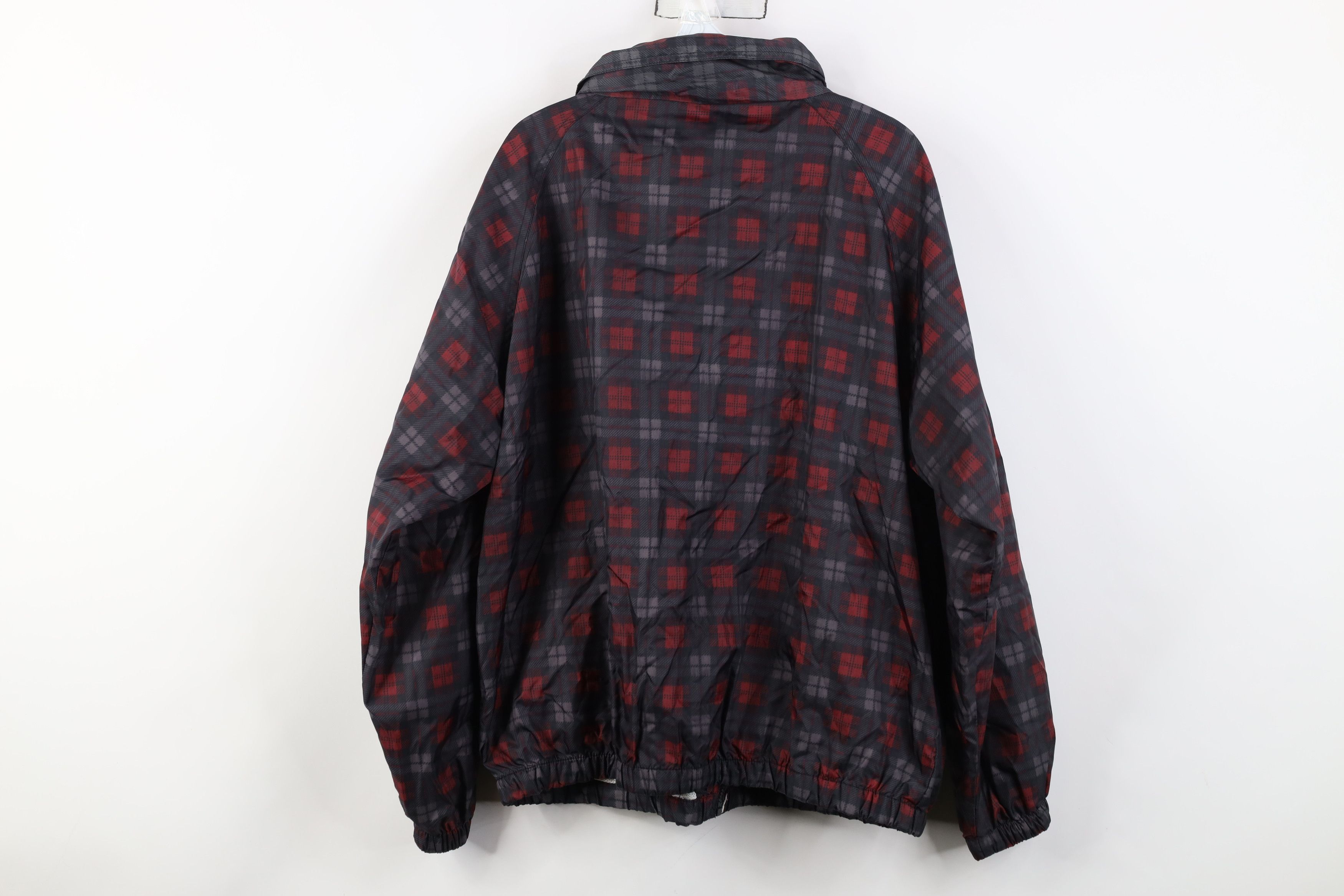 Vintage Vintage 90s Streetwear Full Zip Windbreaker Jacket Red Plaid Size US XL / EU 56 / 4 - 10 Thumbnail