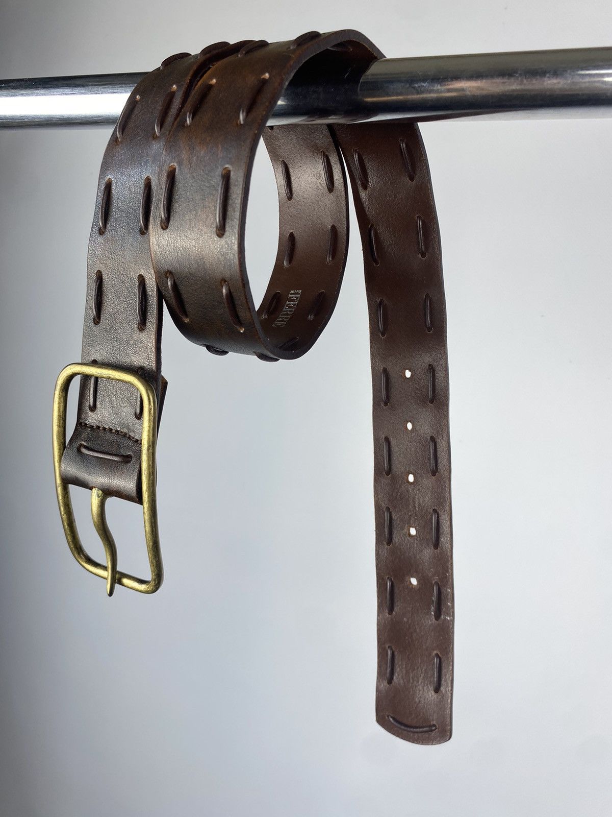 Designer × Japanese Brand Vintage Ferre Brown Italy Belt Y2K Cowboy Style Size ONE SIZE - 3 Thumbnail