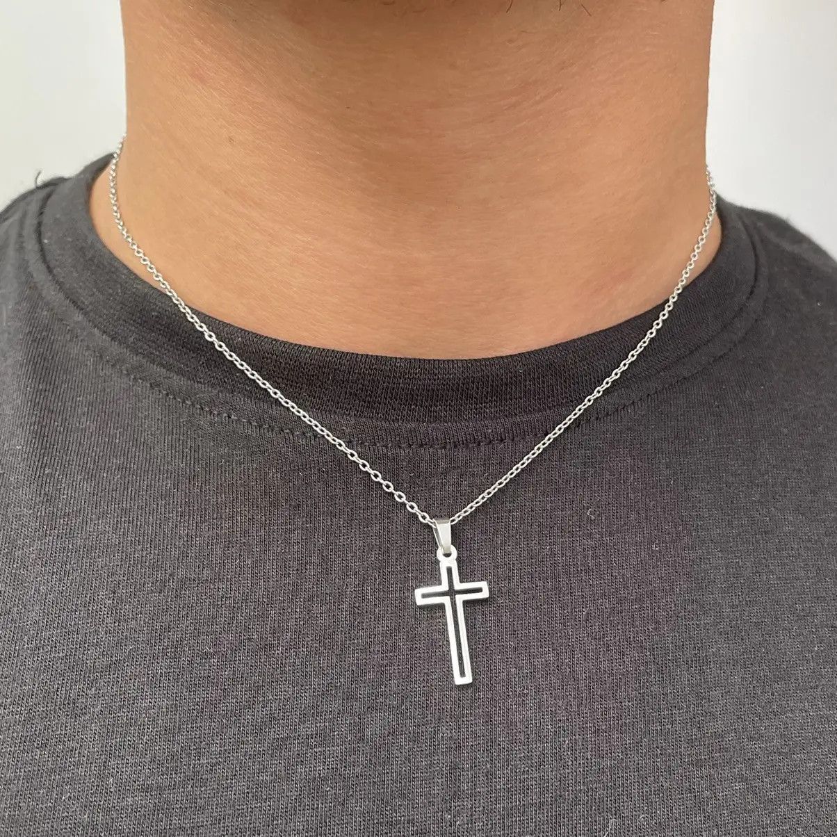 Jewelry Silver color necklace cross Size ONE SIZE - 2 Thumbnail